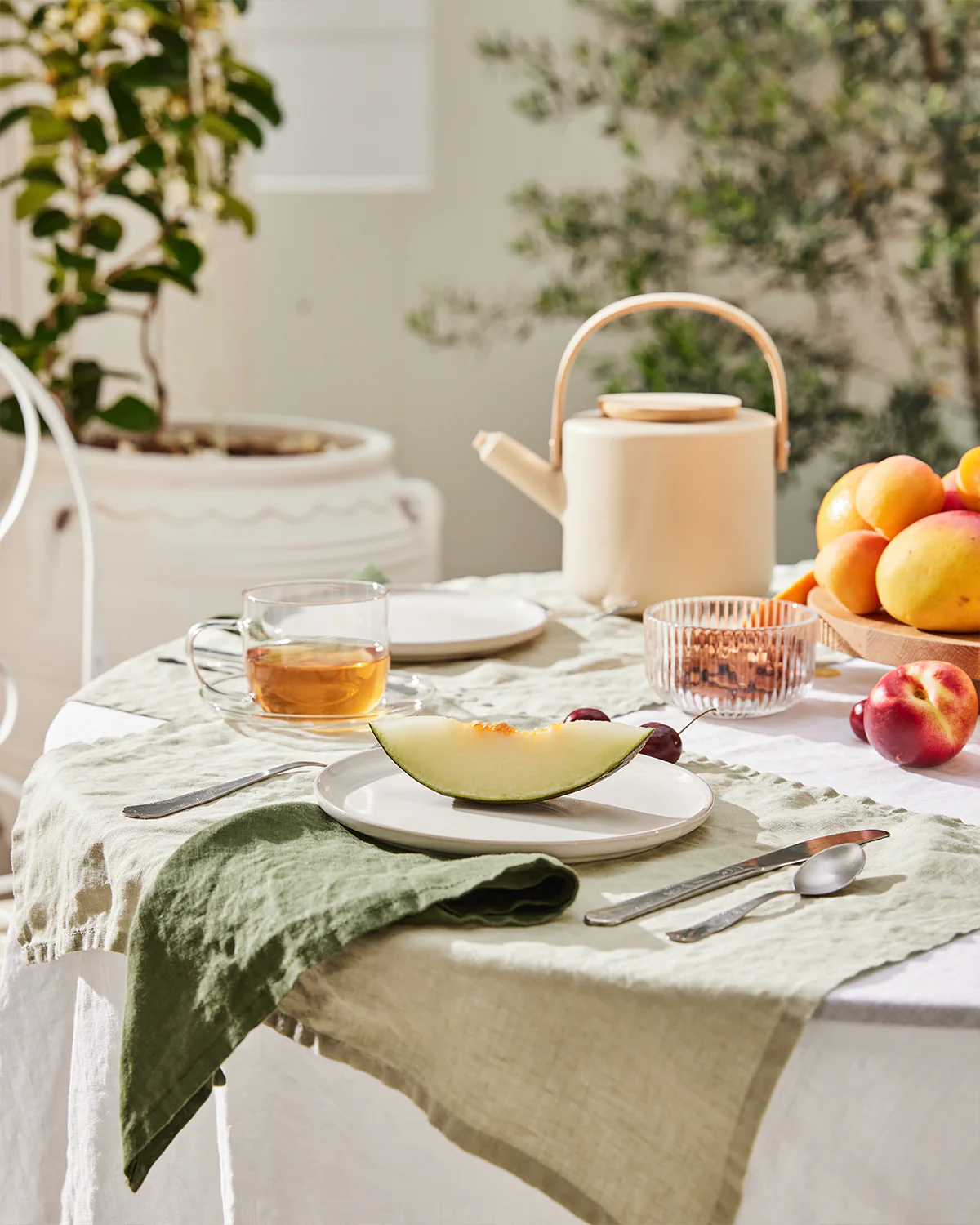 Olive 100% French Flax Linen Napkins (Set of Four) - Image 4