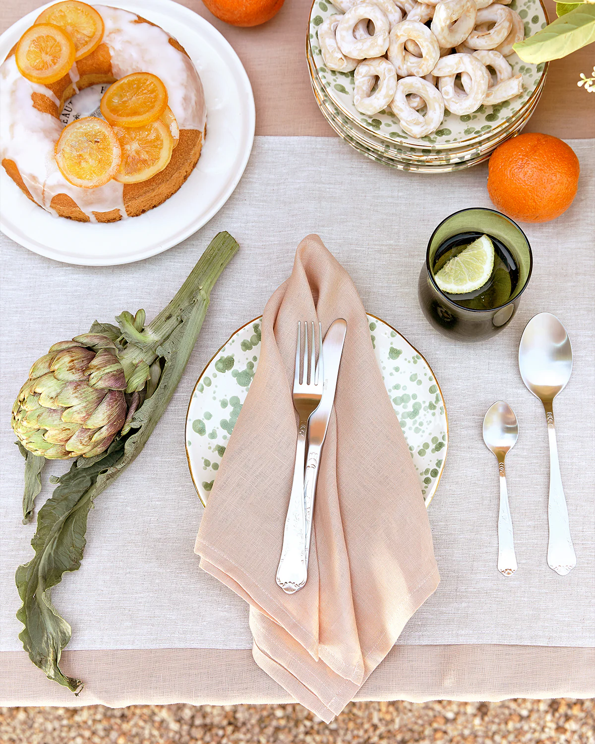 Oatmeal 100% French Flax Linen Placemats (Set of Four) - Image 2