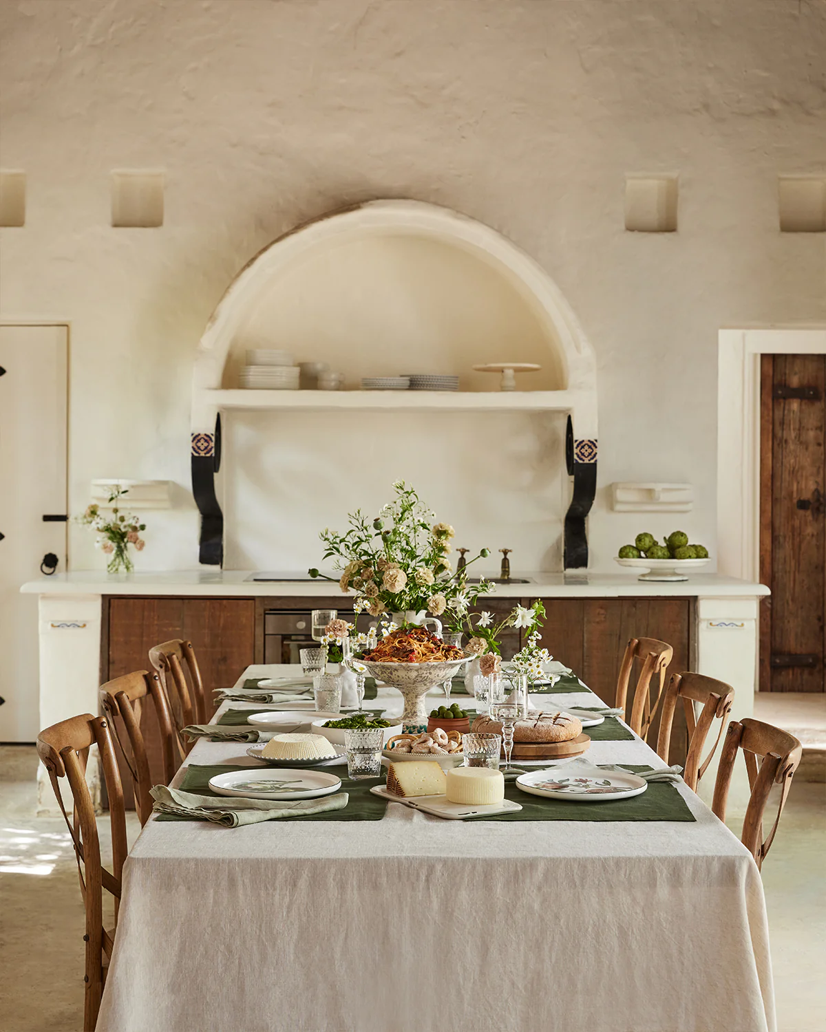 Oatmeal 100% French Flax Linen Tablecloth - Image 2