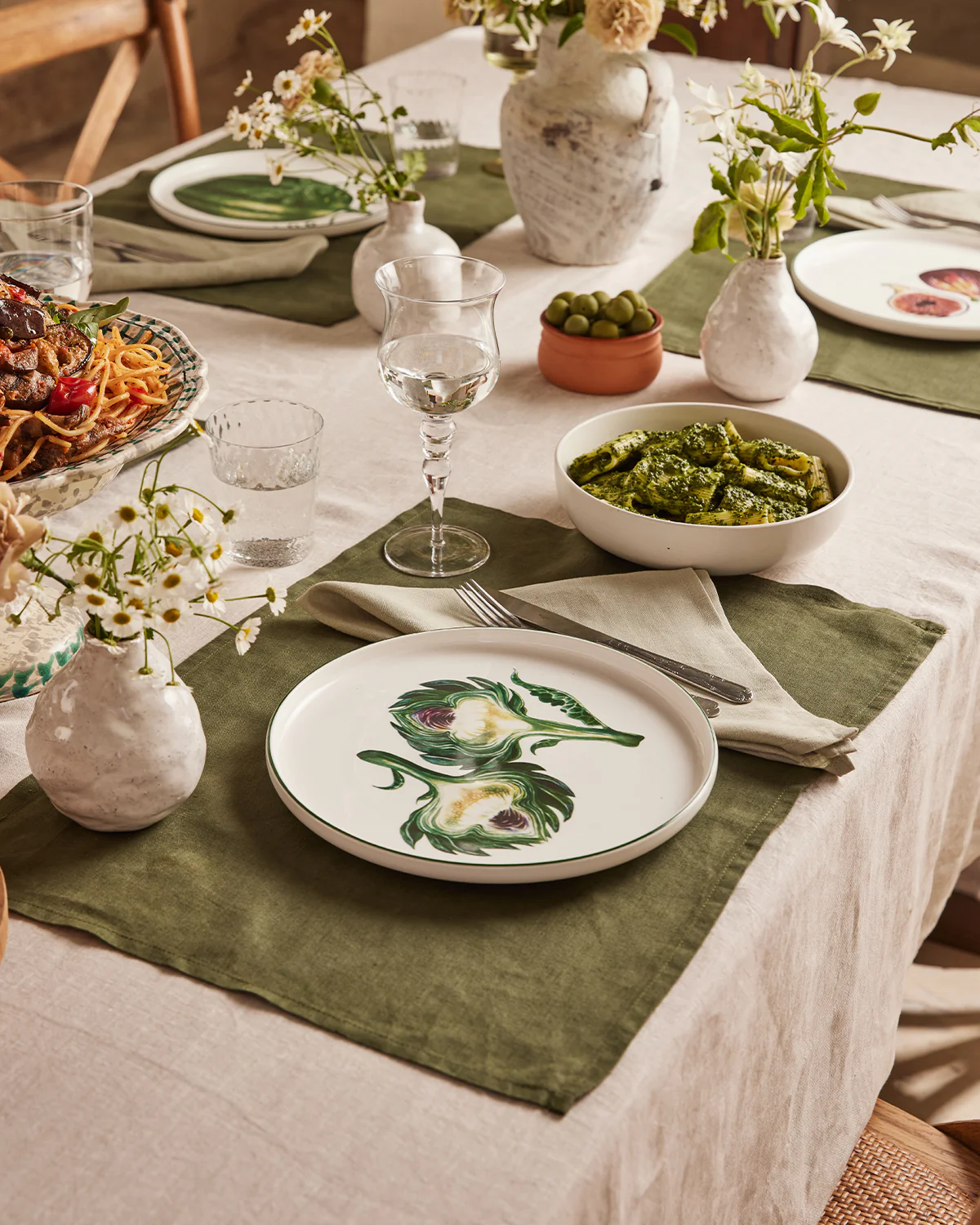 Oatmeal 100% French Flax Linen Tablecloth - Image 3