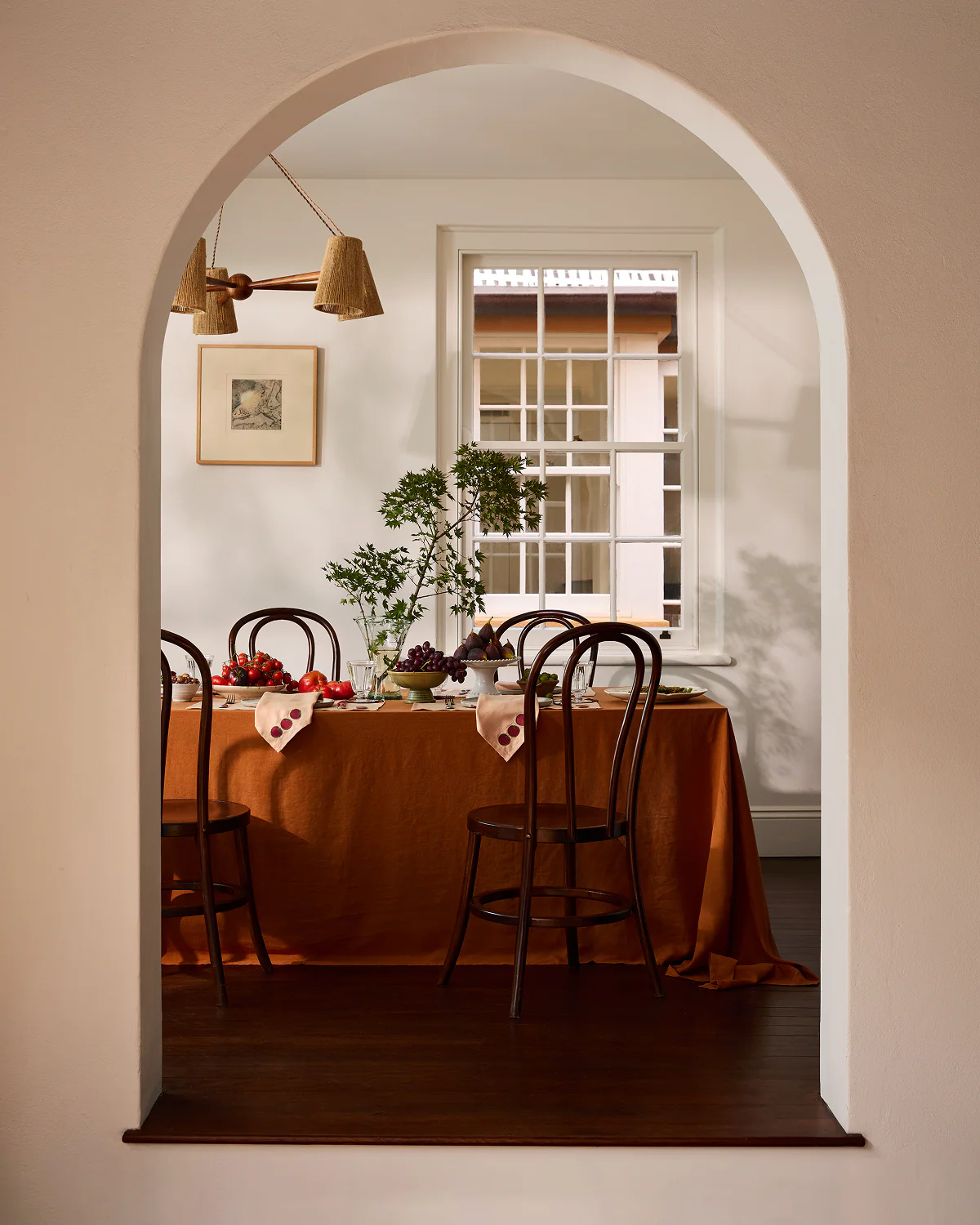 Rust 100% French Flax Linen Tablecloth - Image 4