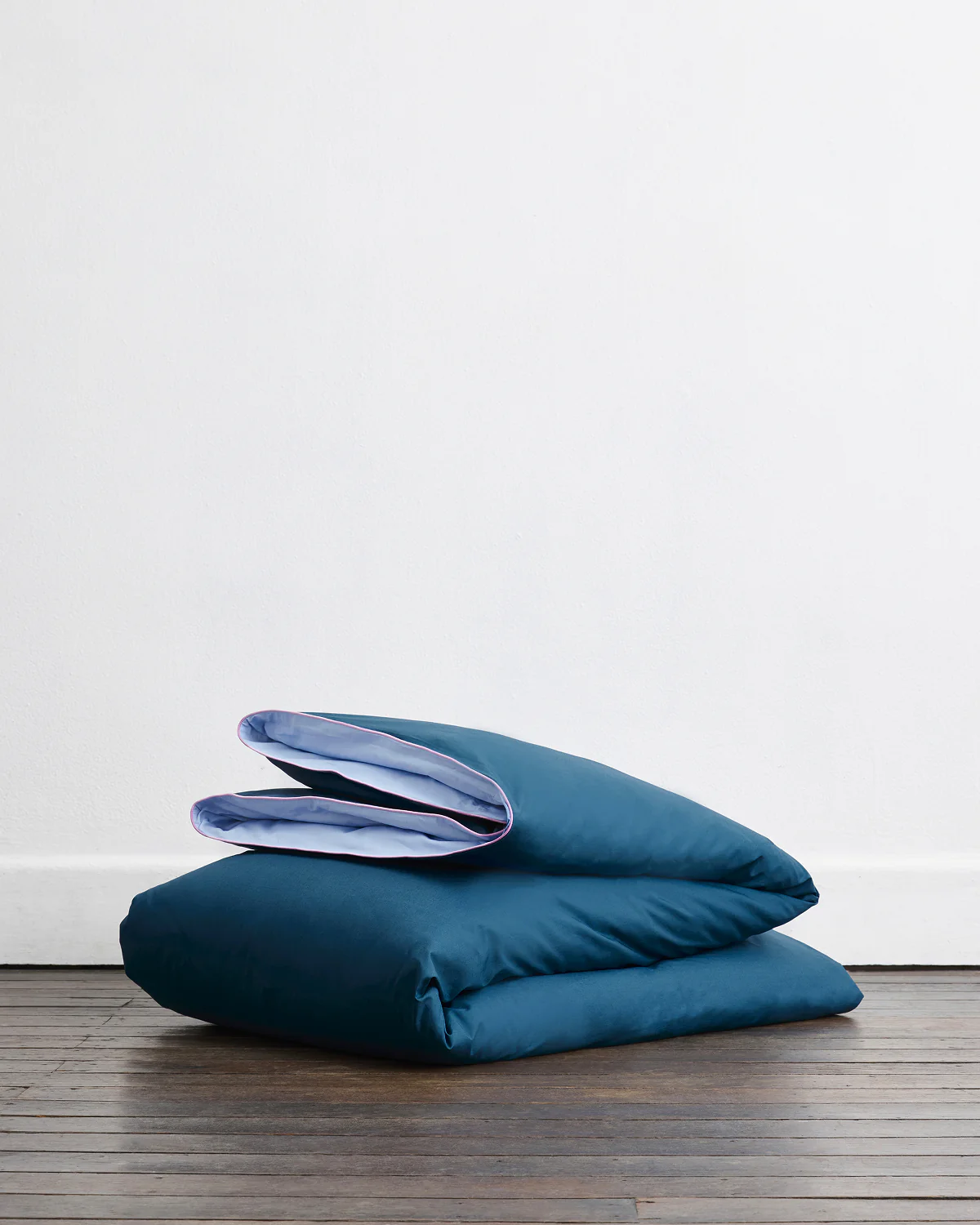 Aegean, Sky & Bubblegum Piped 100% Organic Cotton Duvet Cover Set - Image 3