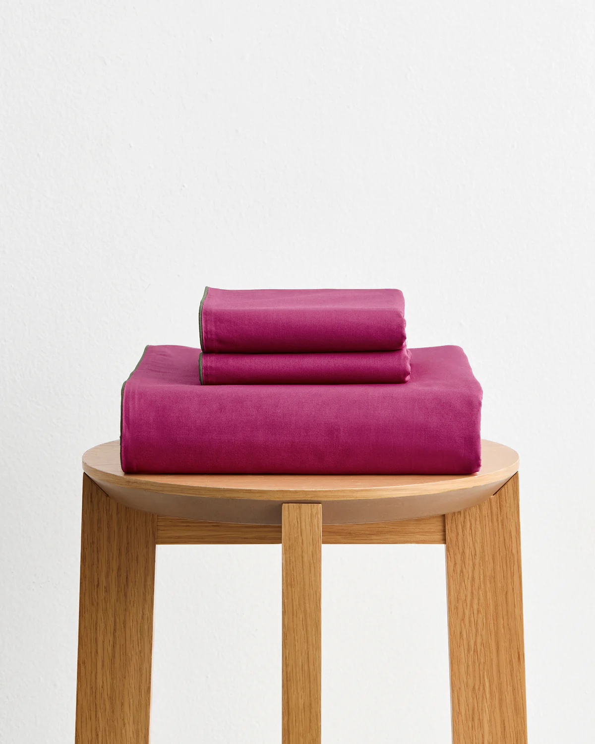 Berry, Bubblegum & Moss Piped 100% Organic Cotton Duvet Cover Set