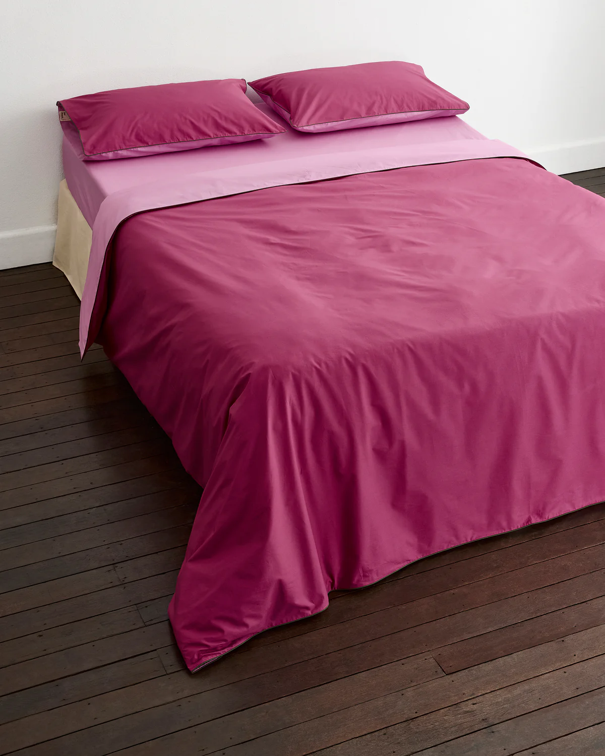 Berry, Bubblegum & Moss Piped 100% Organic Cotton Duvet Cover - Image 3