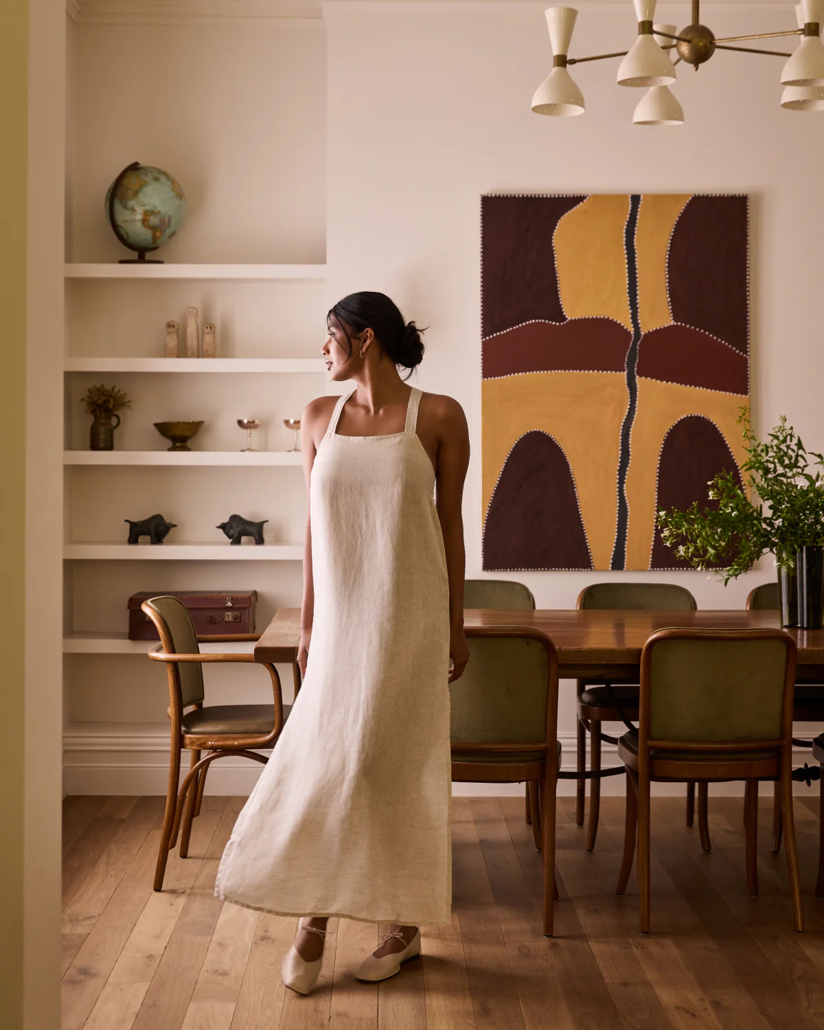 Boulevard Linen Maxi Dress in Oatmeal - Image 7