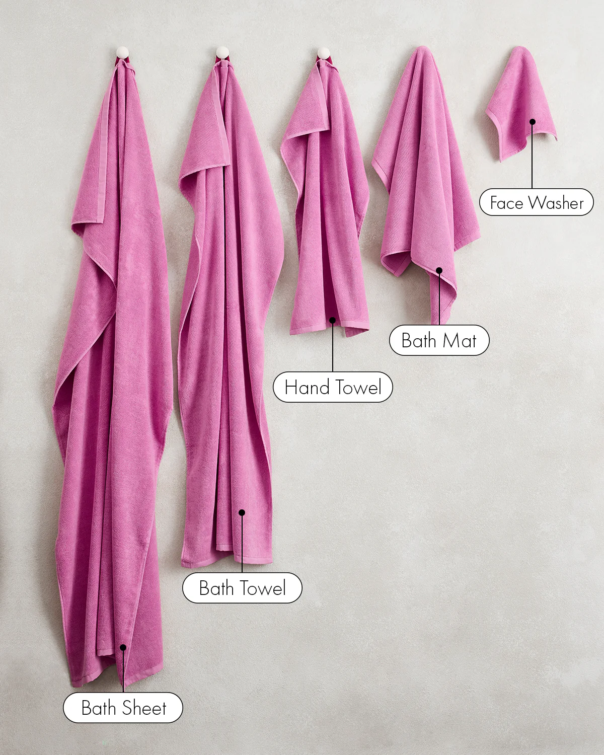 Bubblegum 100% Cotton Terry Hand Towel - Image 5