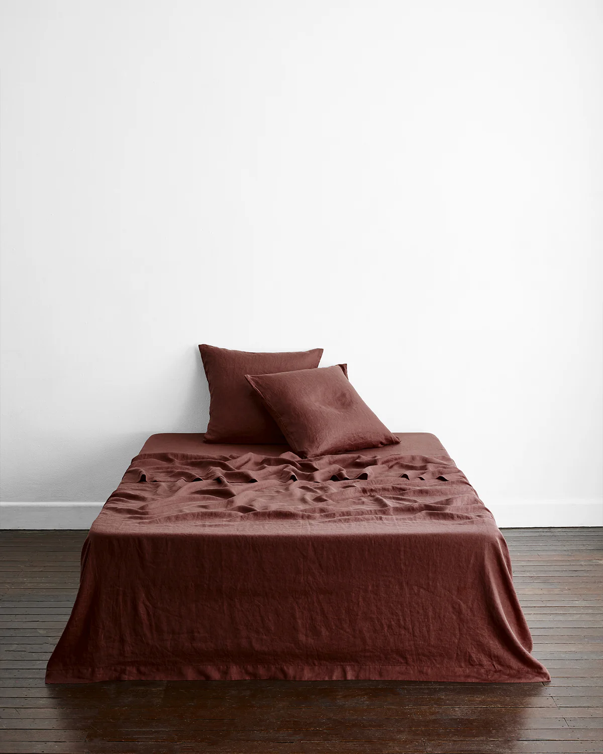 Cacao 100% French Flax Linen European Pillowcases (Set of Two) - Image 3