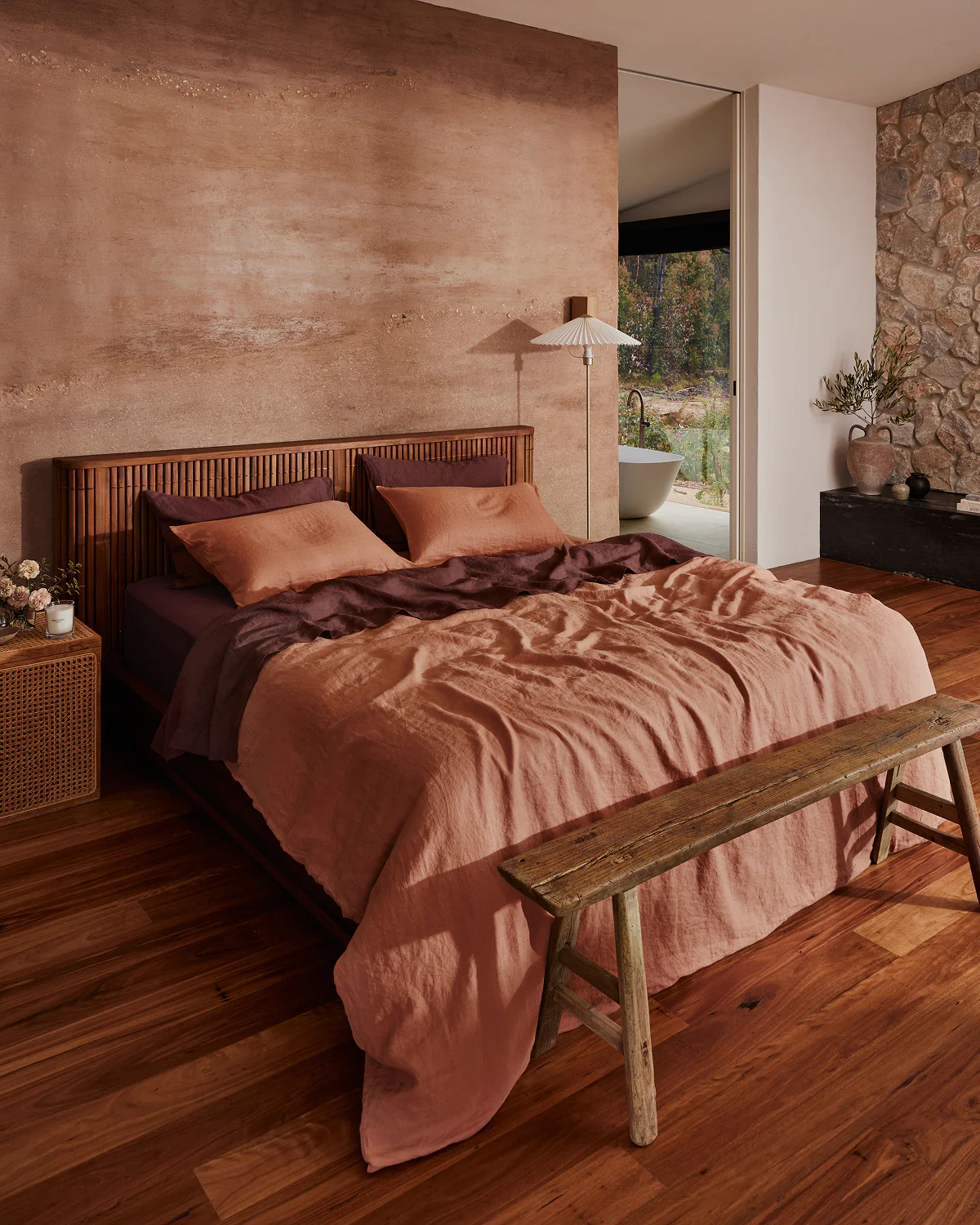 Cacao 100% French Flax Linen Fitted Sheet - Image 4