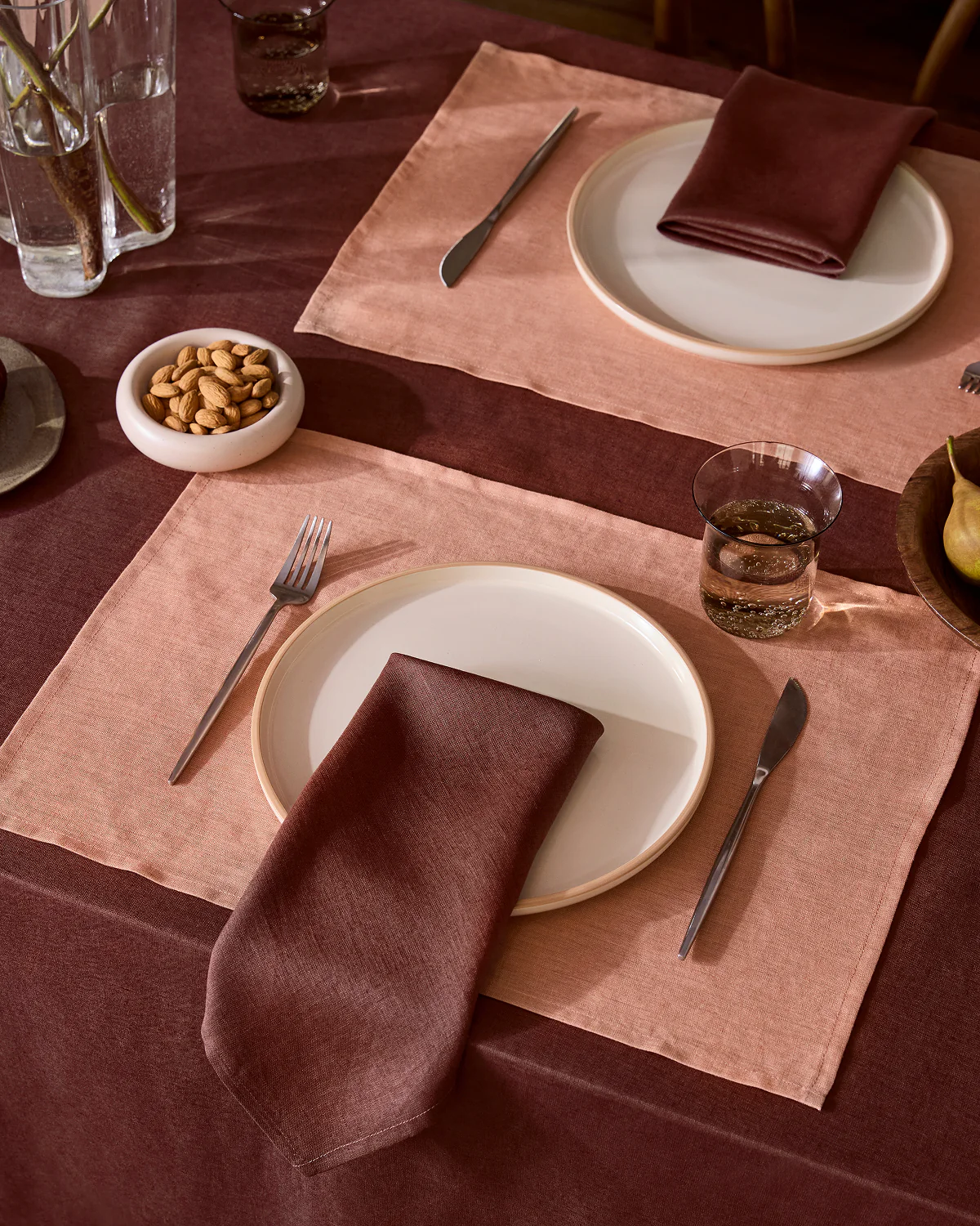 Hazelnut 100% French Flax Linen Placemats (Set of Four) - Image 2