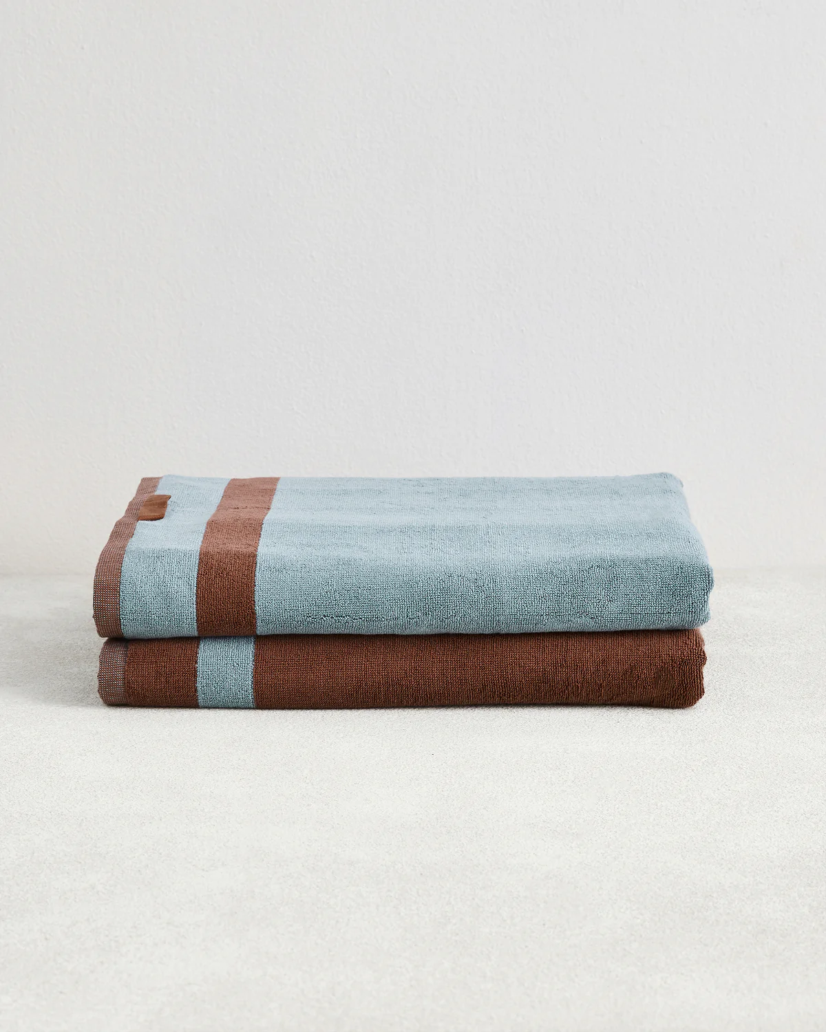 Cacao & Lagoon Two-Toned 100% Cotton Terry Bath Sheets (Set of Two)