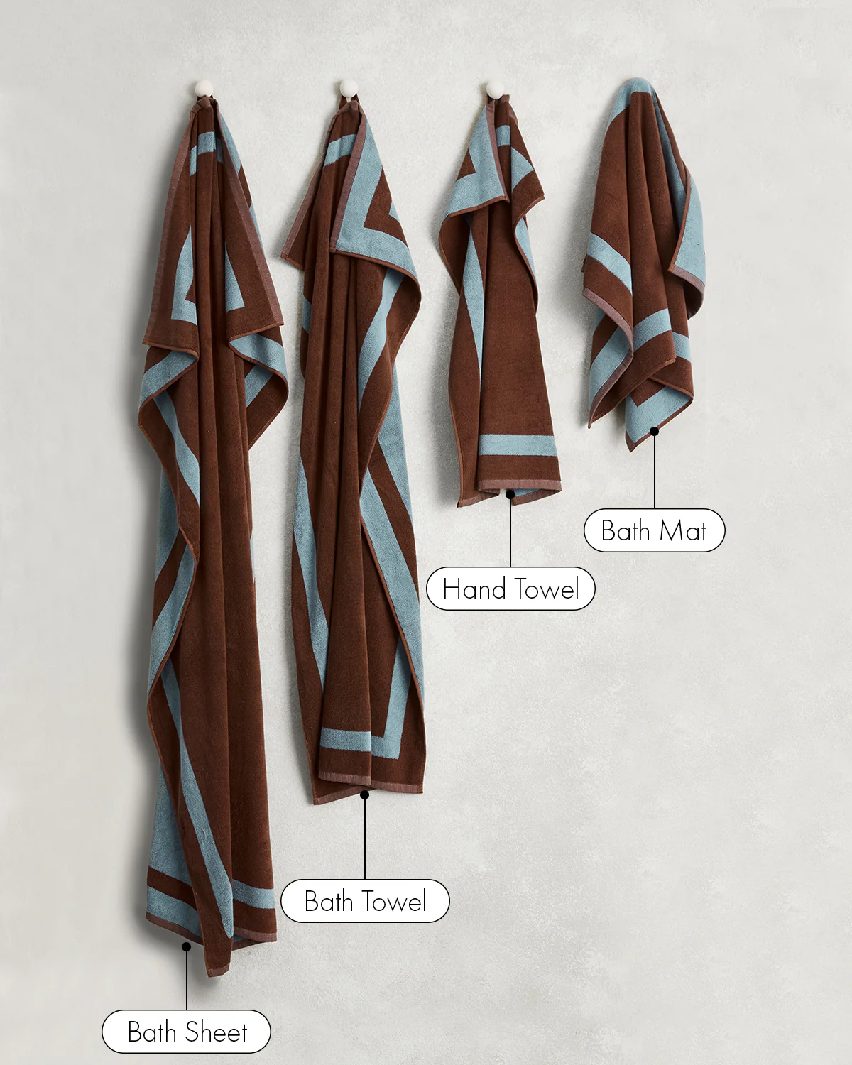 Cacao & Lagoon Two-Toned 100% Cotton Terry Hand Towel - Image 7