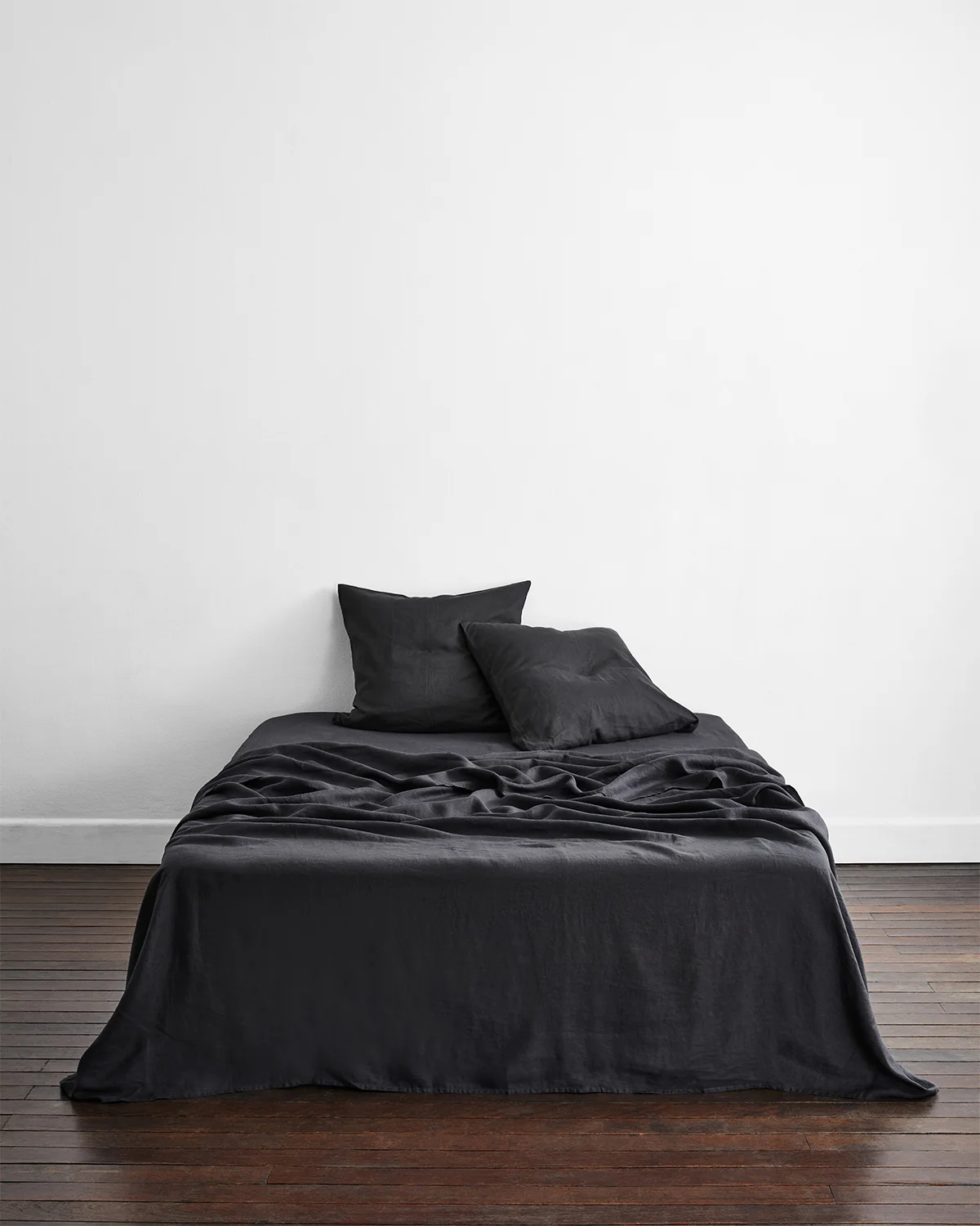 Charcoal 100% French Flax Linen European Pillowcases (Set of Two) - Image 3
