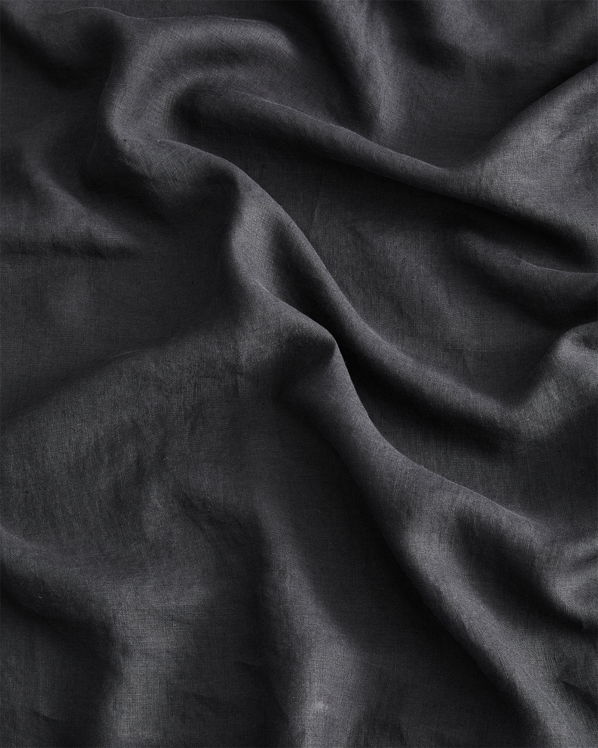 Charcoal 100% French Flax Linen Flat Sheet - Image 4