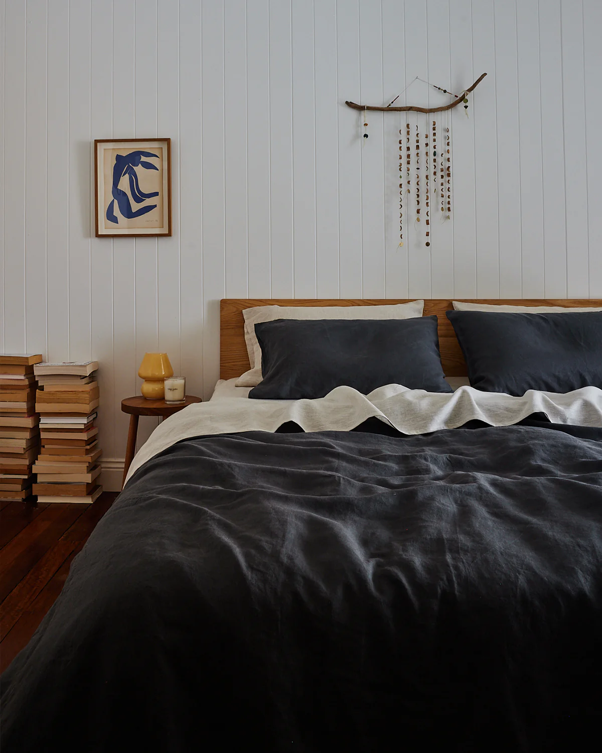 Charcoal 100% French Flax Linen Duvet Cover Set - Image 4