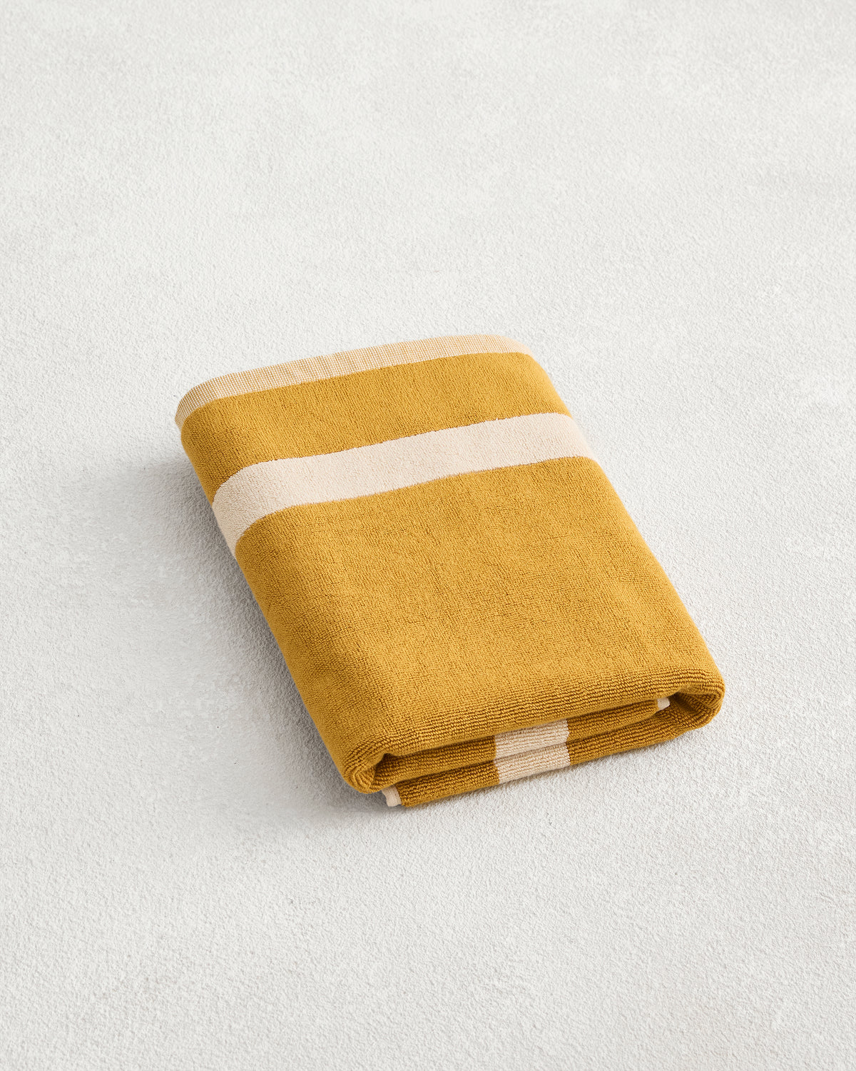 Crème & Turmeric Two-Toned 100% Cotton Terry Bath Mat - Image 5