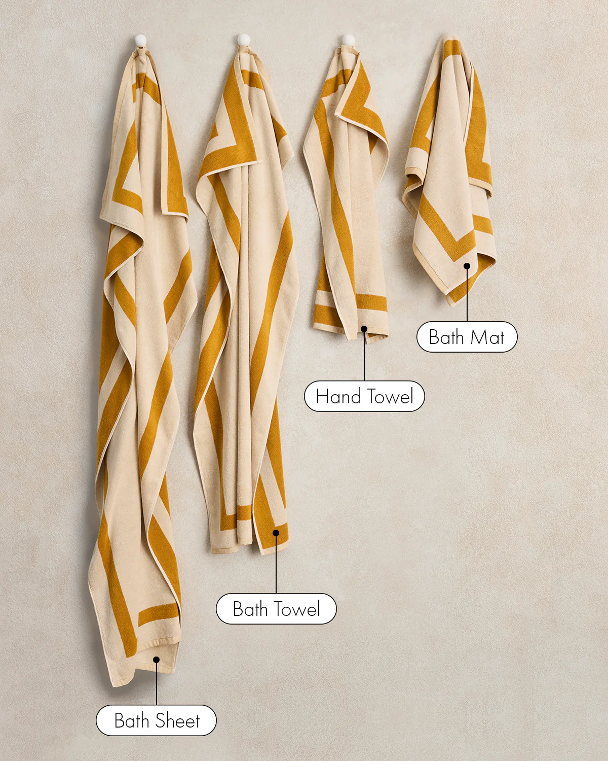 Crème & Turmeric Two-Toned 100% Cotton Terry Bath Mat - Image 6