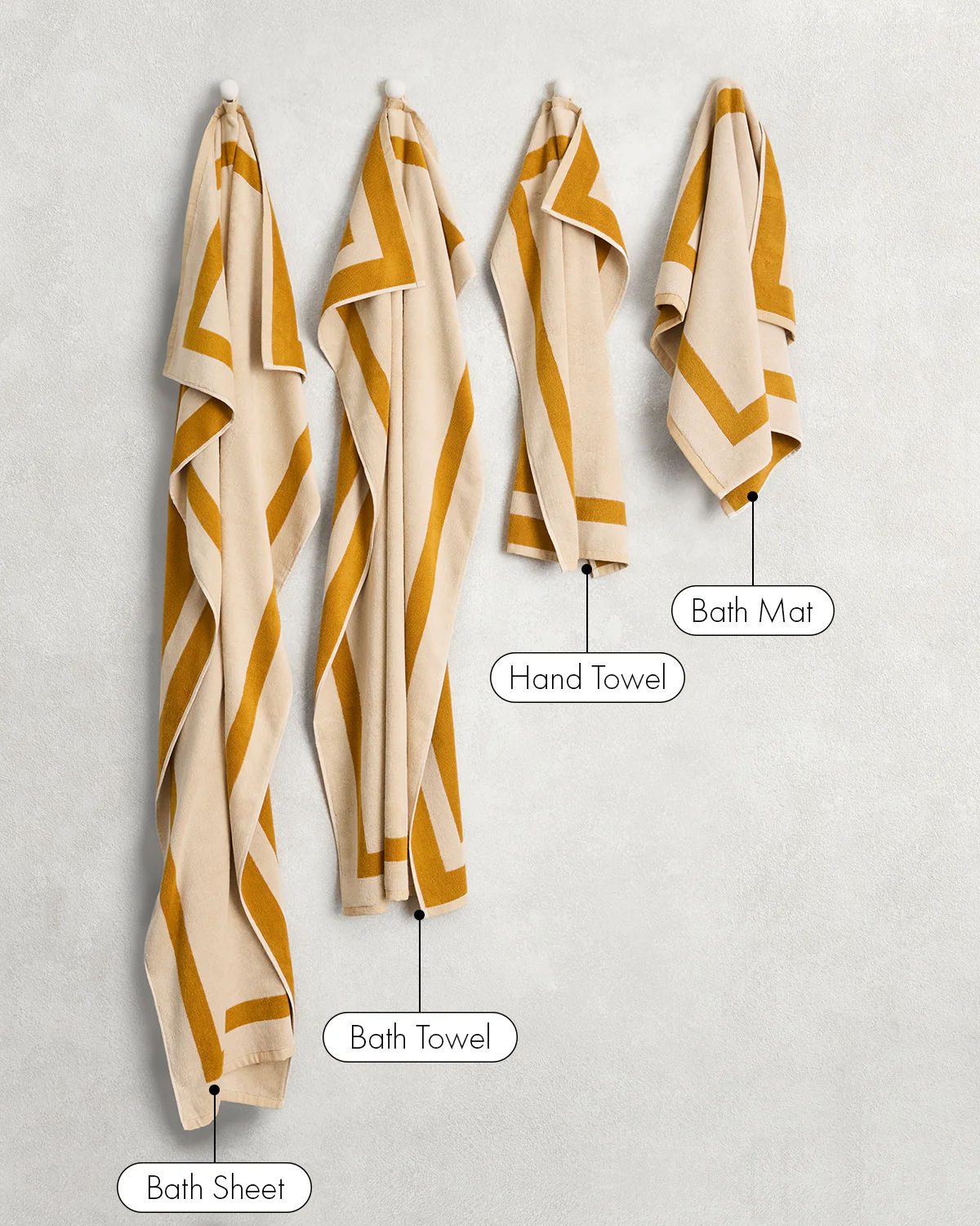 Crème & Turmeric Two-Toned 100% Cotton Terry Bath Towel - Image 7