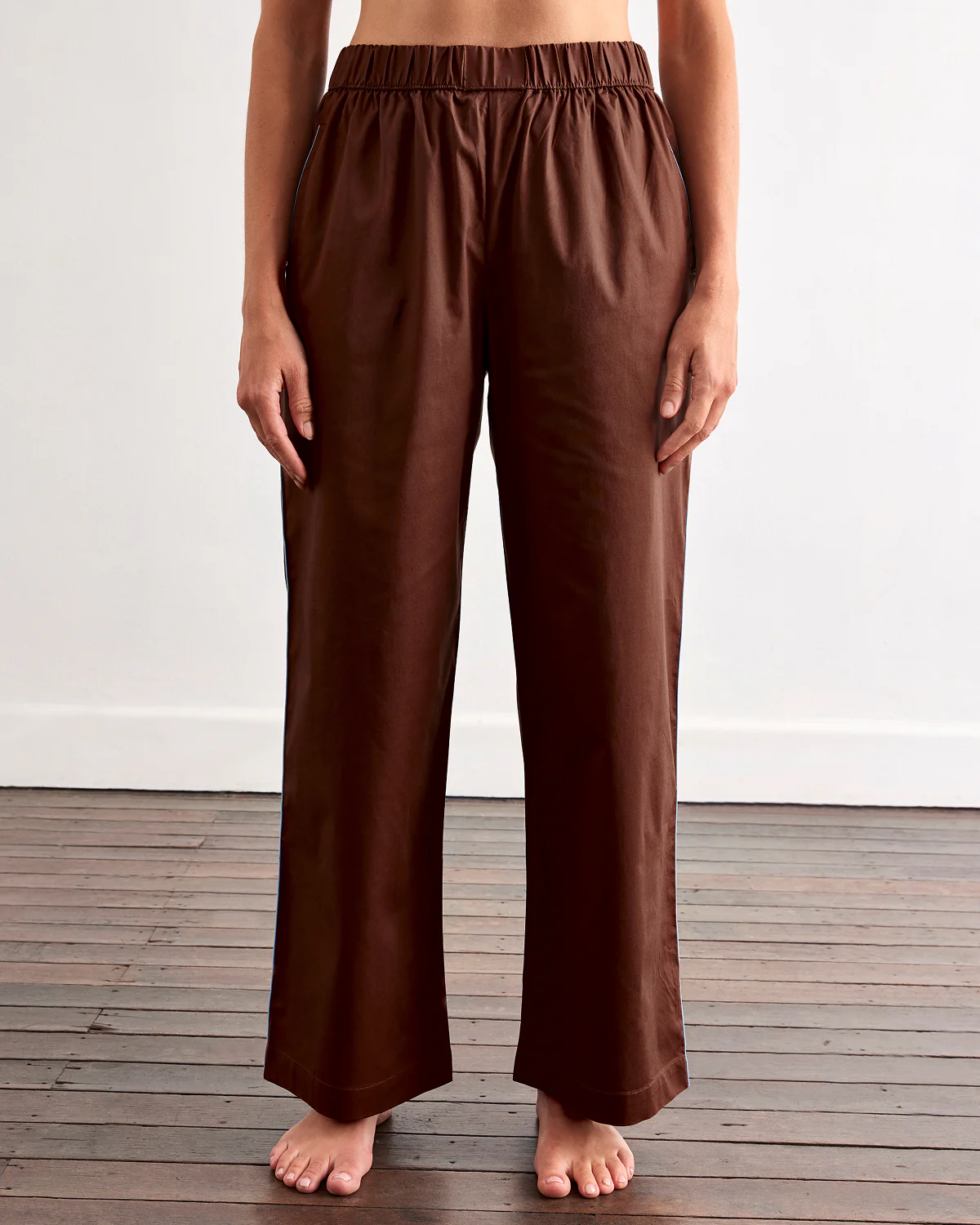 Espresso & Sky Piped Long Sleep Set - Image 6