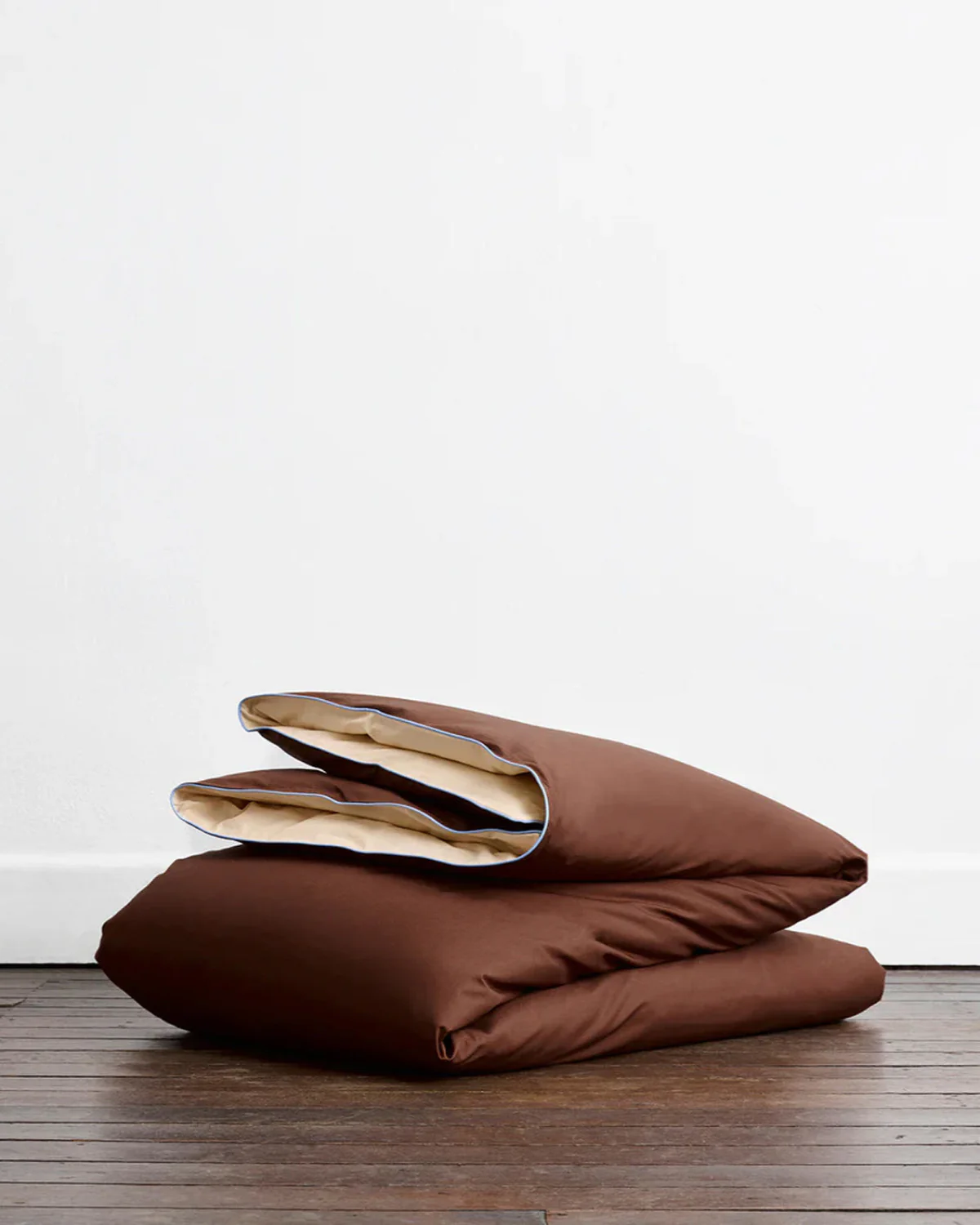 Espresso, Vanilla & Sky Piped 100% Organic Cotton Bedding Bundle - Image 3