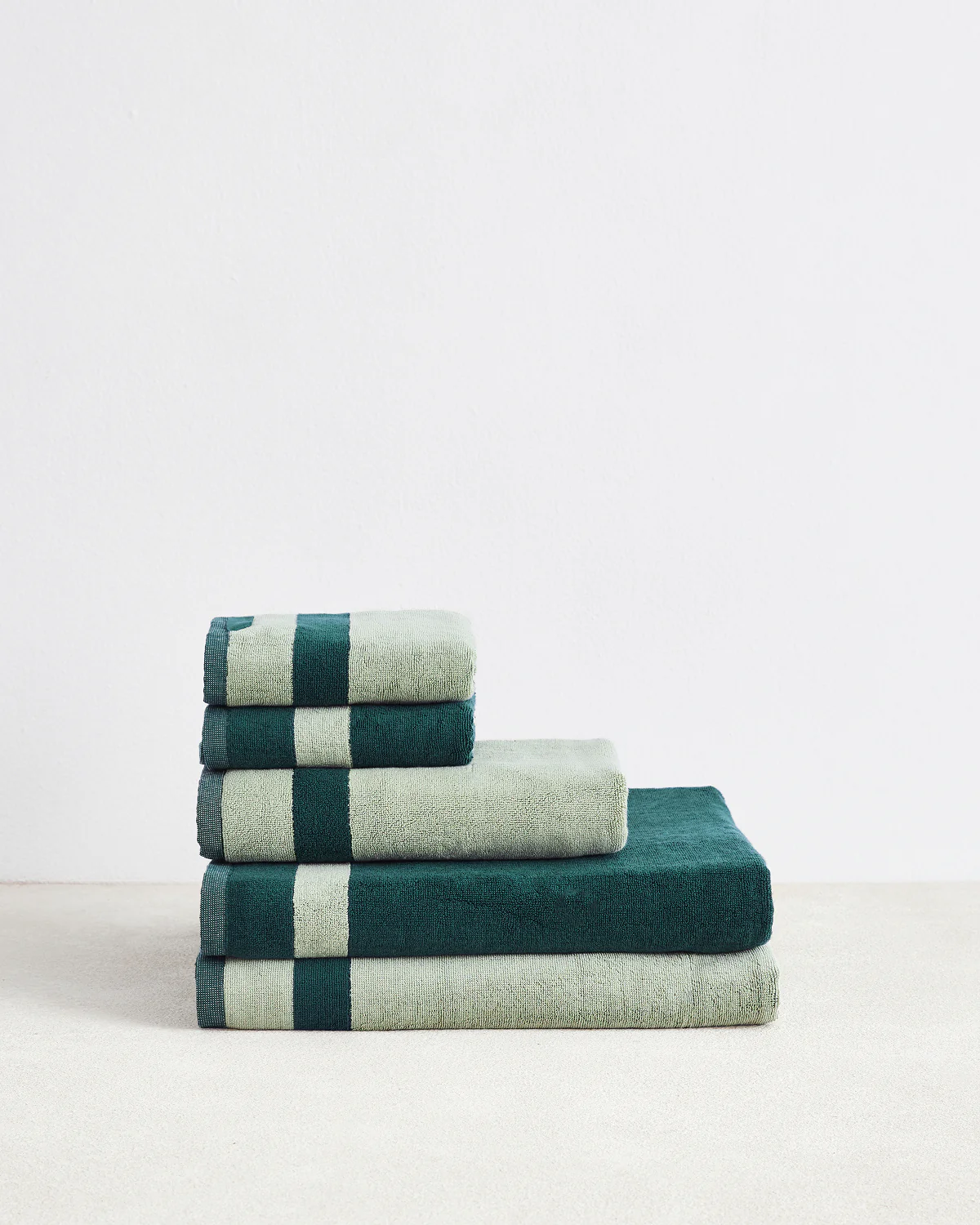 Forest & Sage Two-Toned 100% Cotton Terry Bath Sheet Bundle