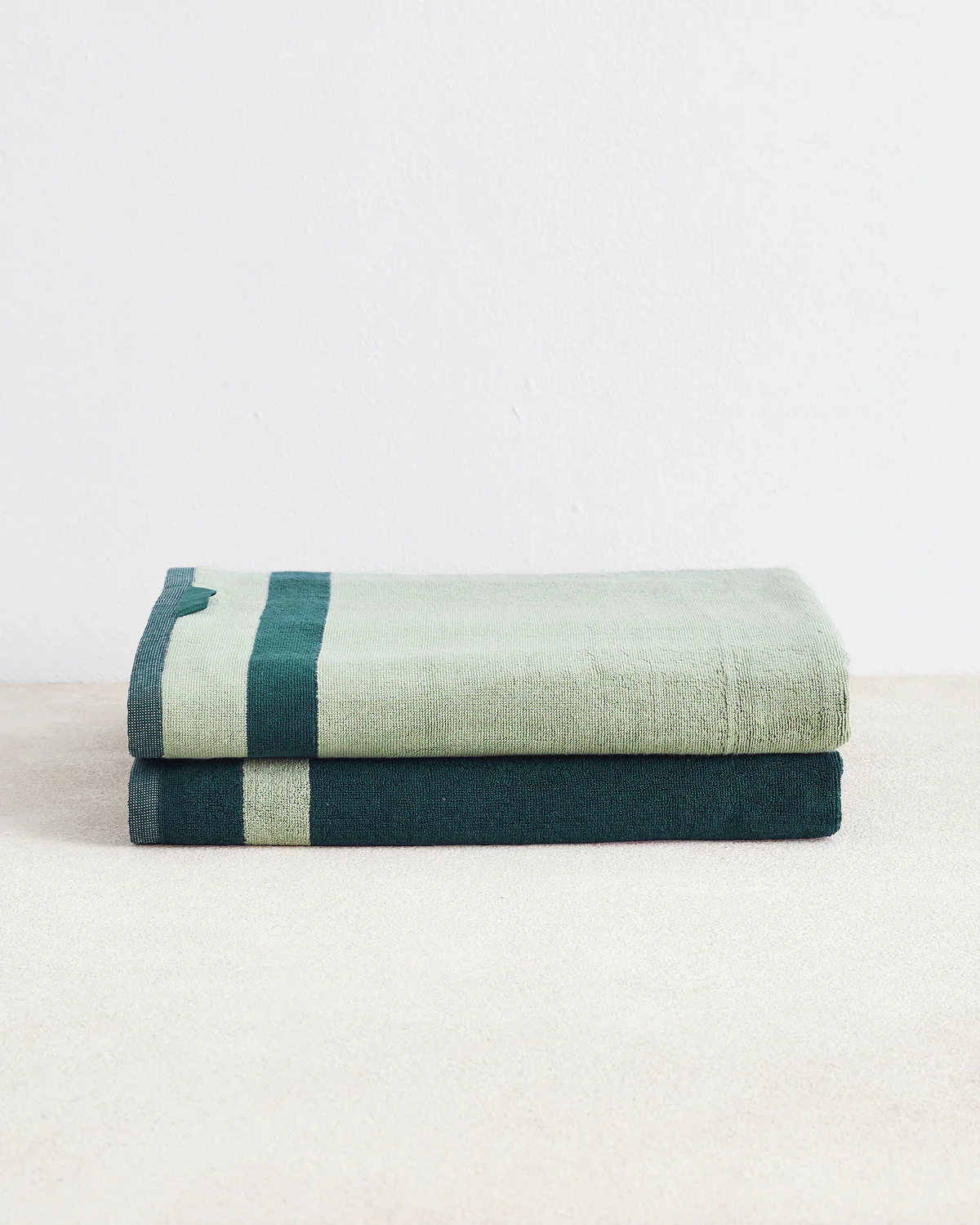 Forest & Sage Two-Toned 100% Cotton Terry Bath Sheets (Set of Two)