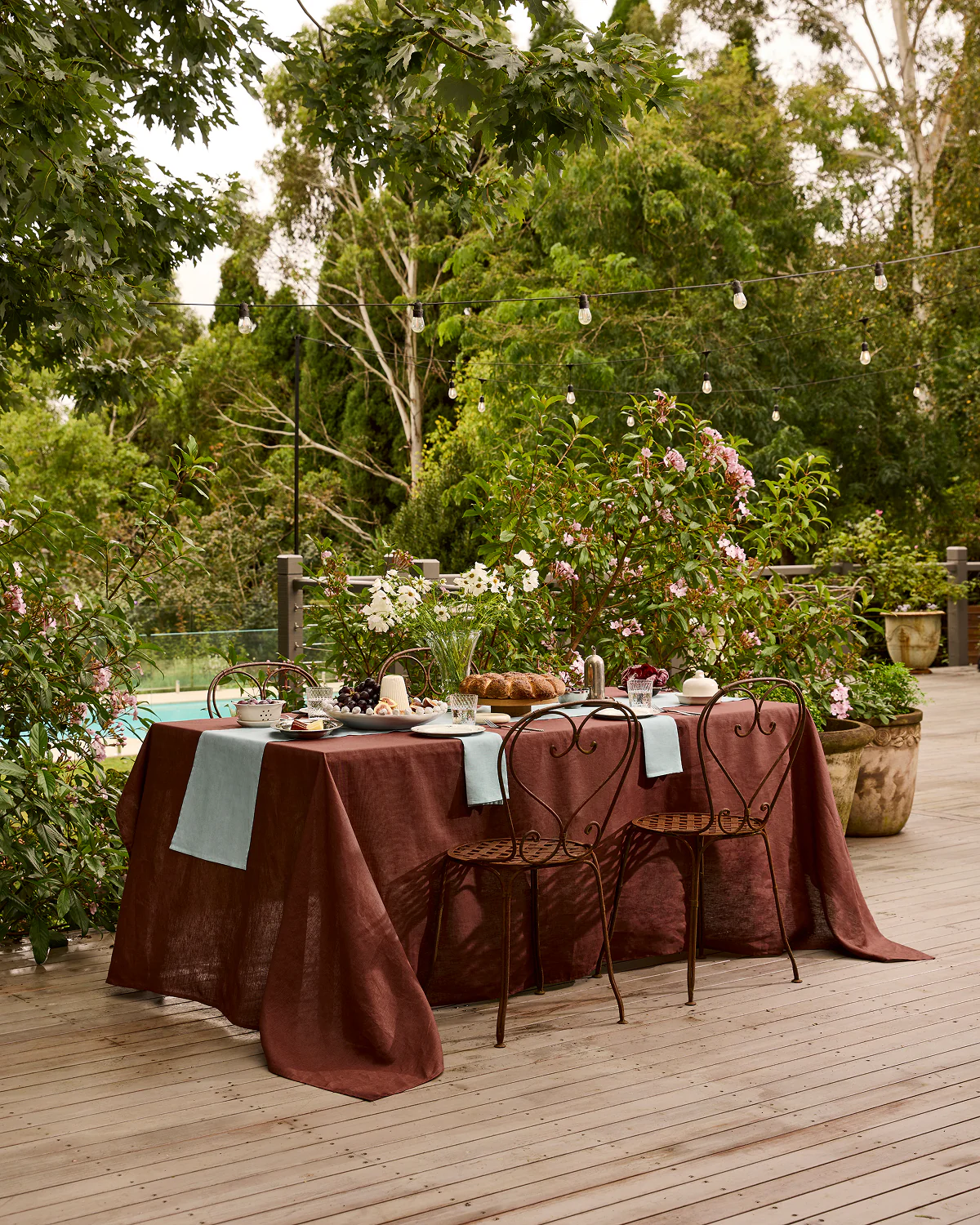 Cacao 100% French Flax Linen Tablecloth - Image 4