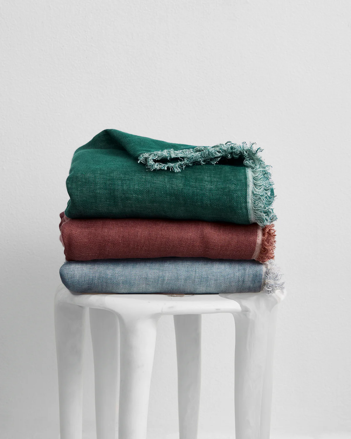Lagoon & Crème 100% French Flax Linen Muslin Throw - Image 7