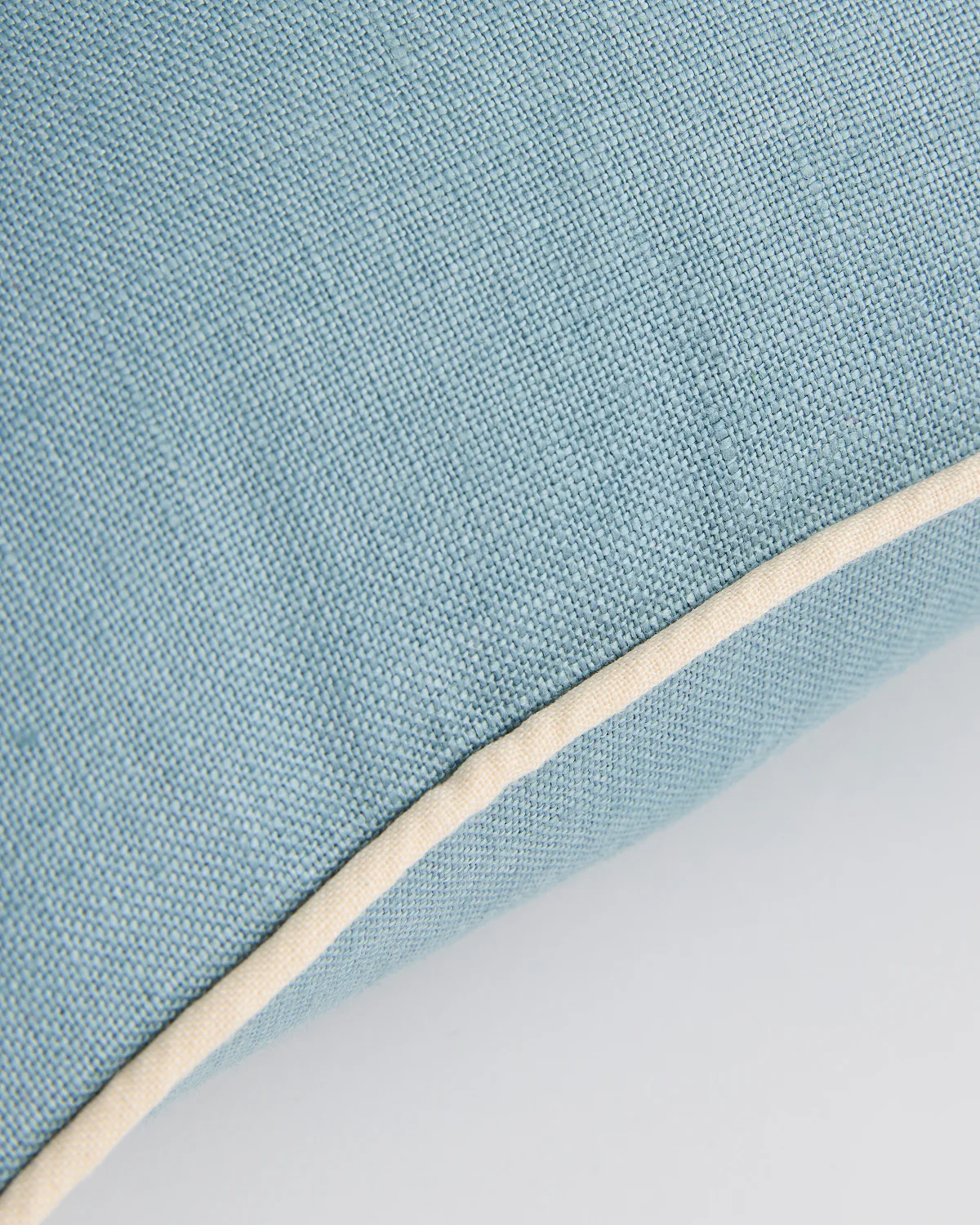 Lagoon & Crème 100% French Flax Linen Piped Cushion Cover - Image 2