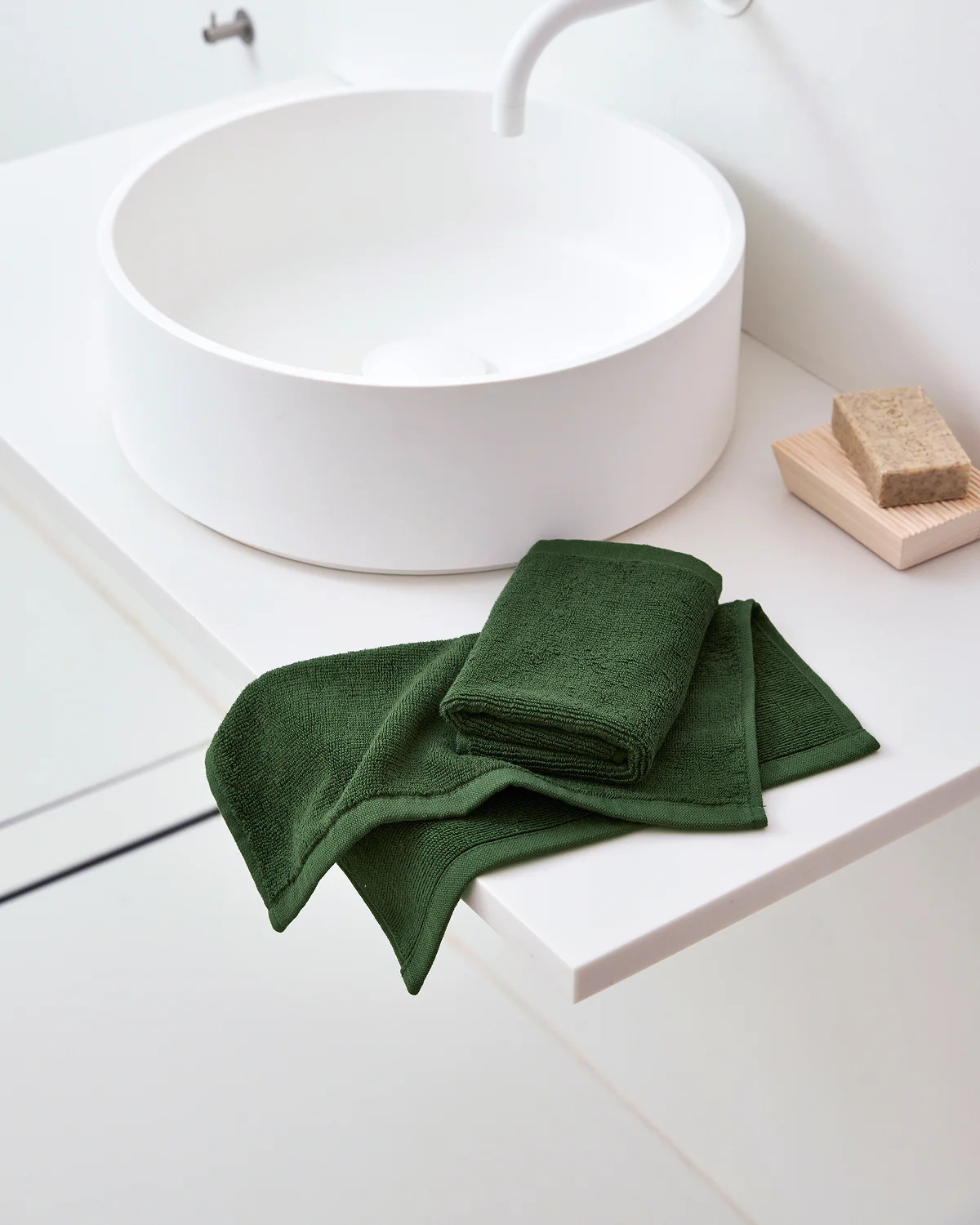 Moss 100% Cotton Terry Face Washers (Set of Two) - Image 5