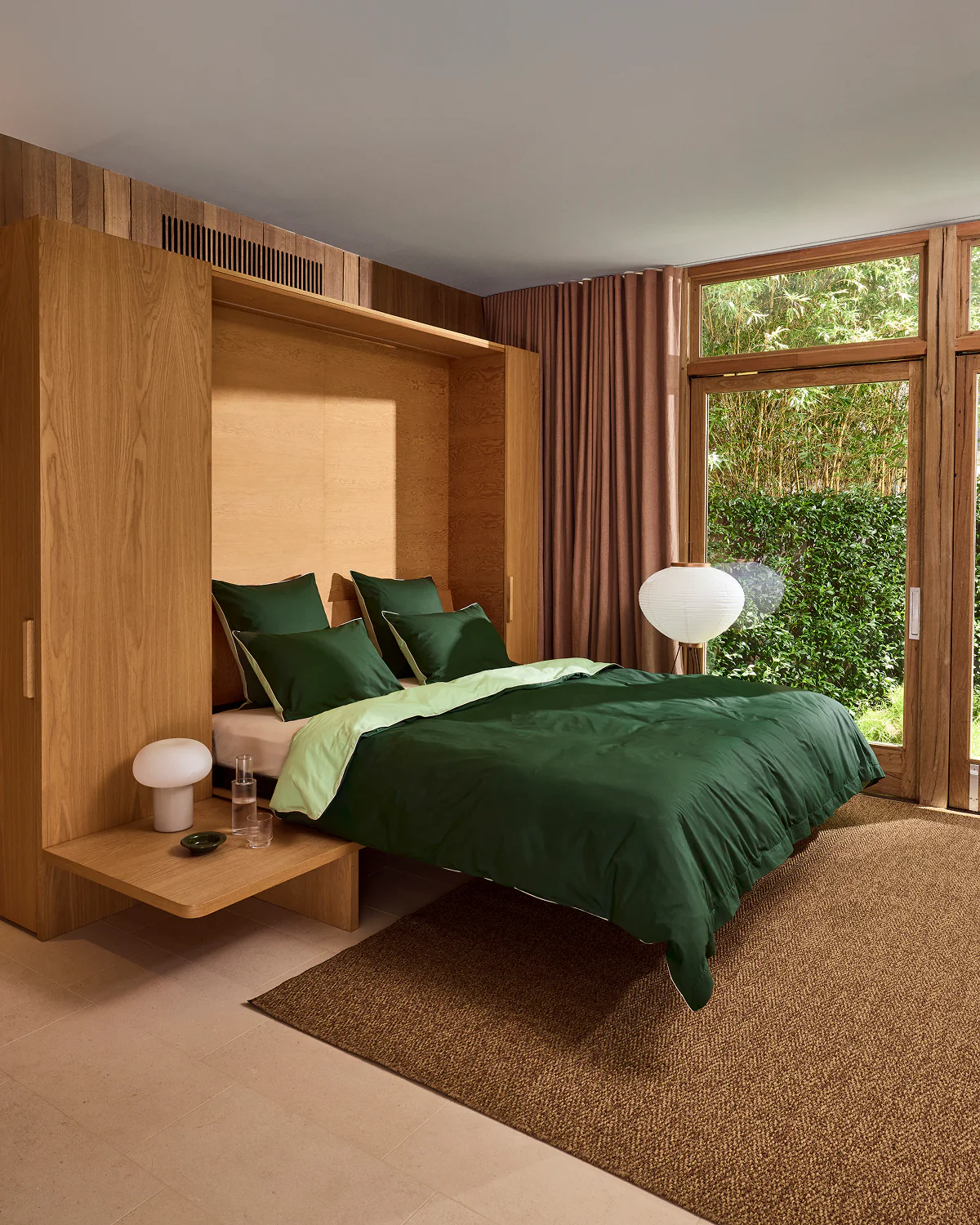 Moss, Apple & Vanilla Piped 100% Organic Cotton European Pillowcases (Set of Two) - Image 3
