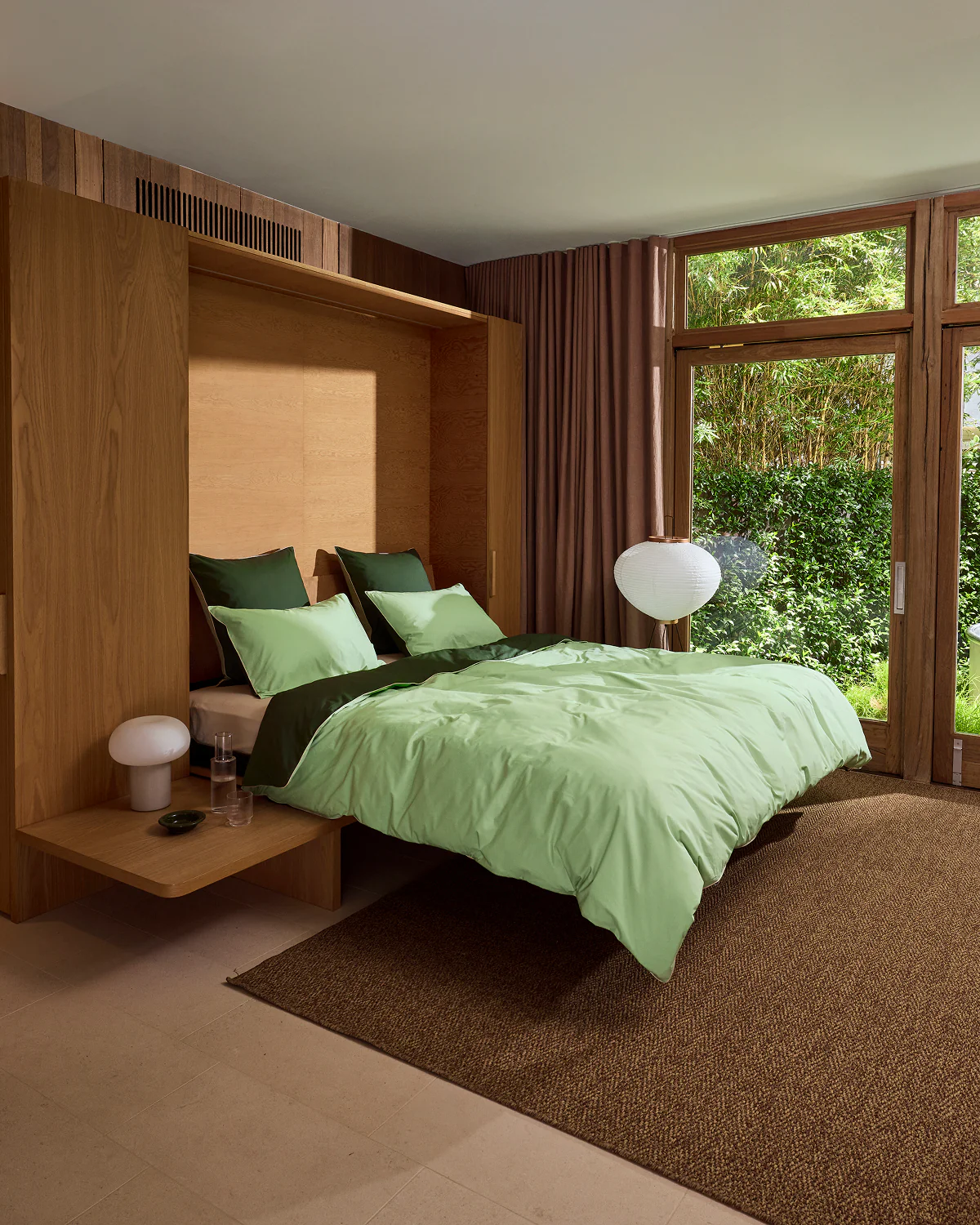 Moss, Apple & Vanilla Piped 100% Organic Cotton European Pillowcases (Set of Two) - Image 4