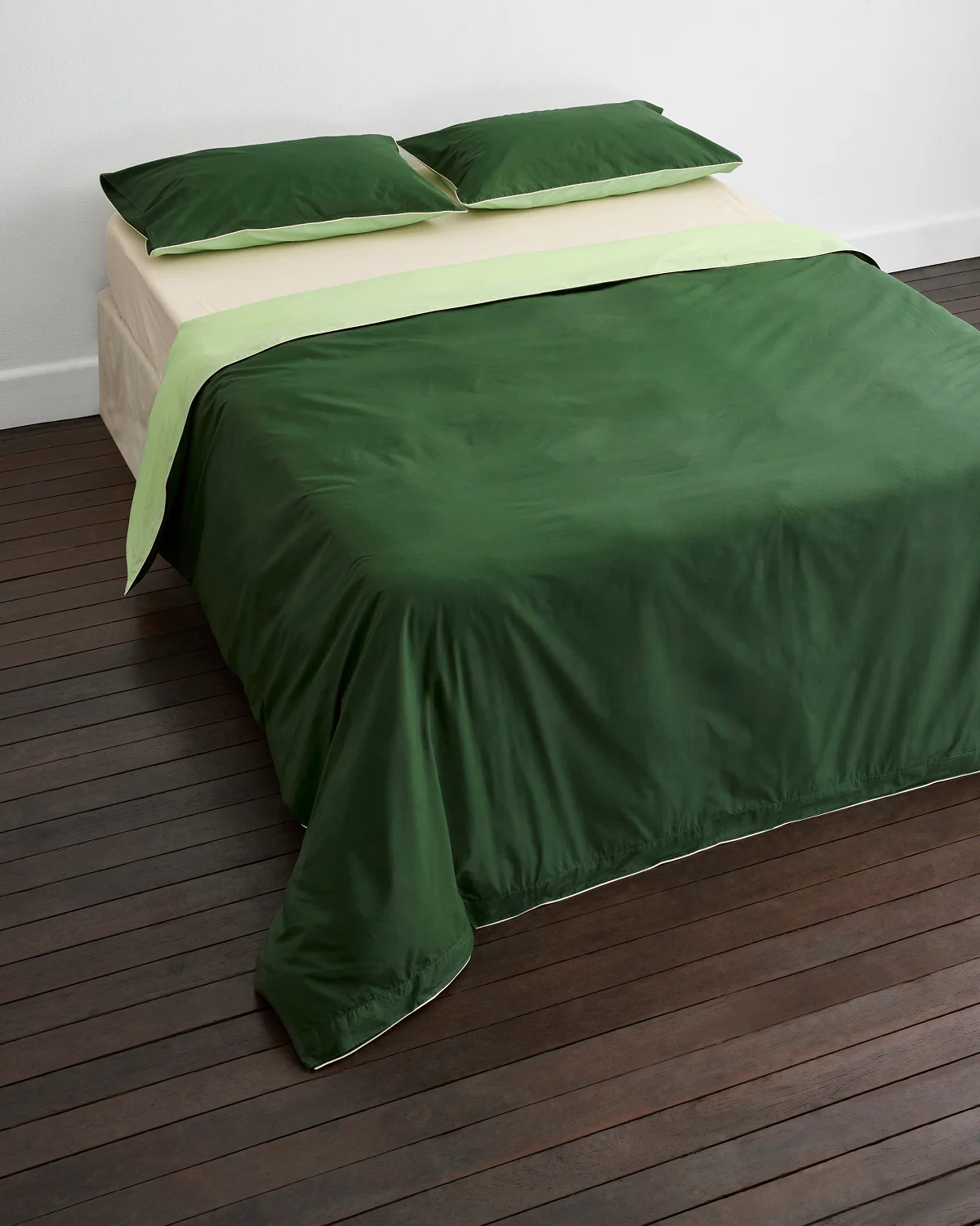 Moss, Apple & Vanilla Piped 100% Organic Cotton Duvet Cover - Image 3