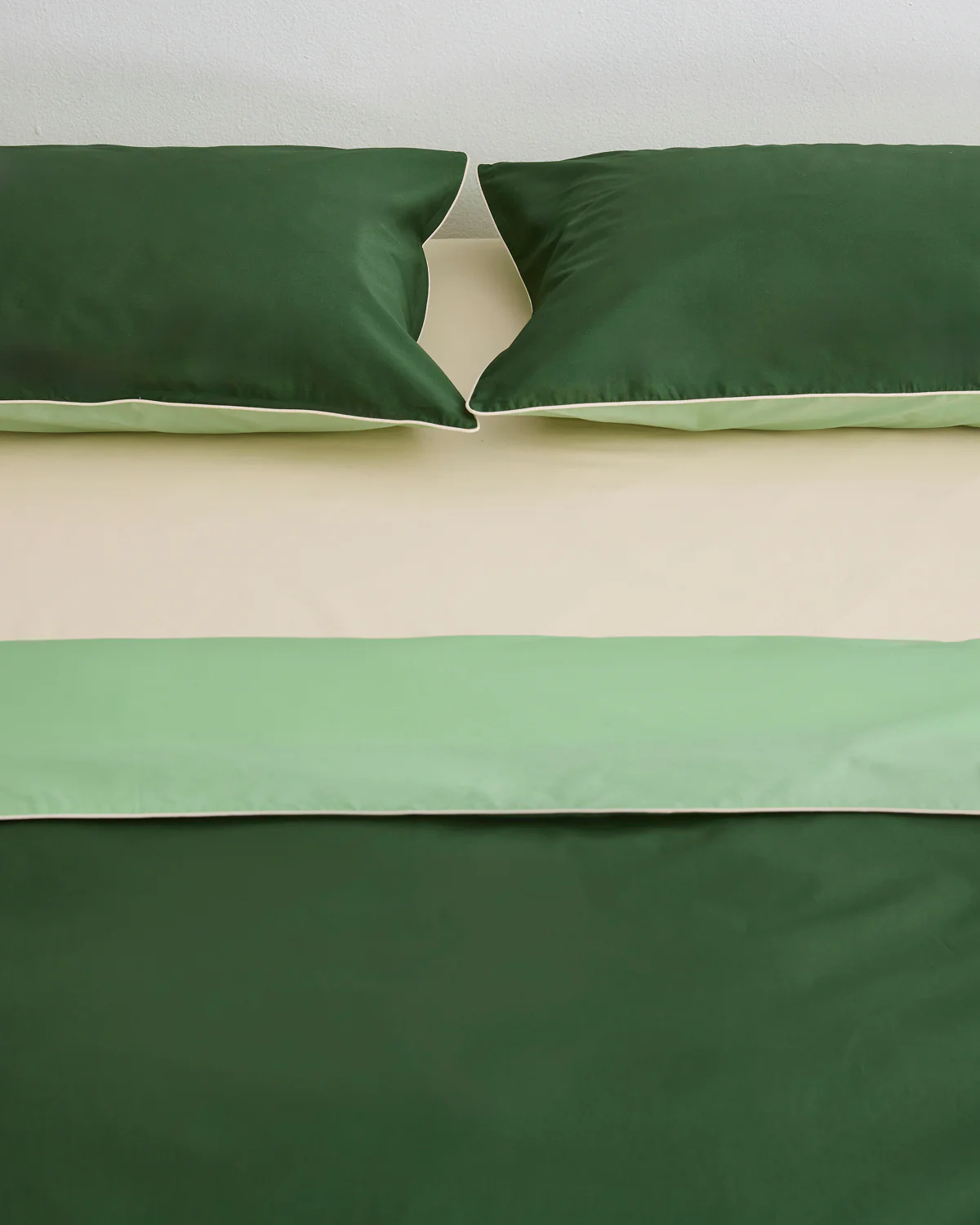 Moss, Apple & Vanilla Piped 100% Organic Cotton Duvet Cover - Image 5