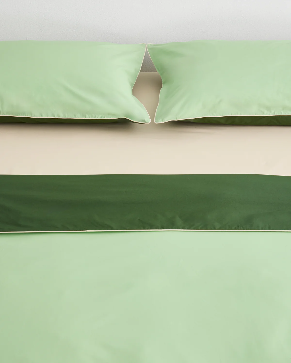 Moss, Apple & Vanilla Piped 100% Organic Cotton Duvet Cover - Image 6