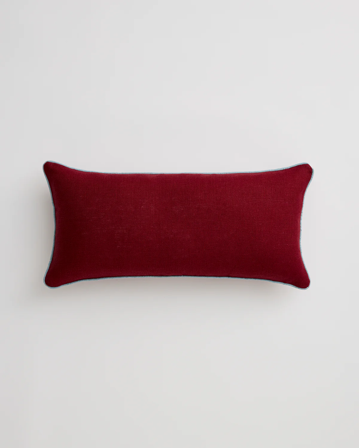 Mulberry & Lagoon 100% French Flax Linen Piped Lumbar Cushion Cover