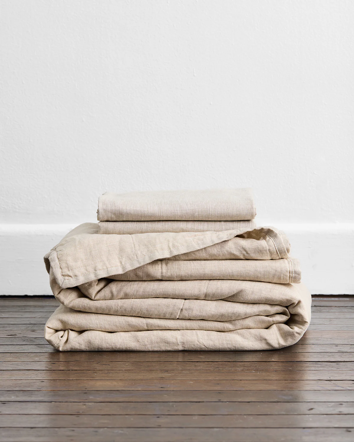 Oatmeal 100% French Flax Linen Quilt Set