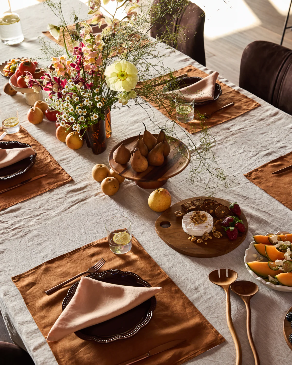 Rust 100% French Flax Linen Placemats (Set of Four) - Image 6