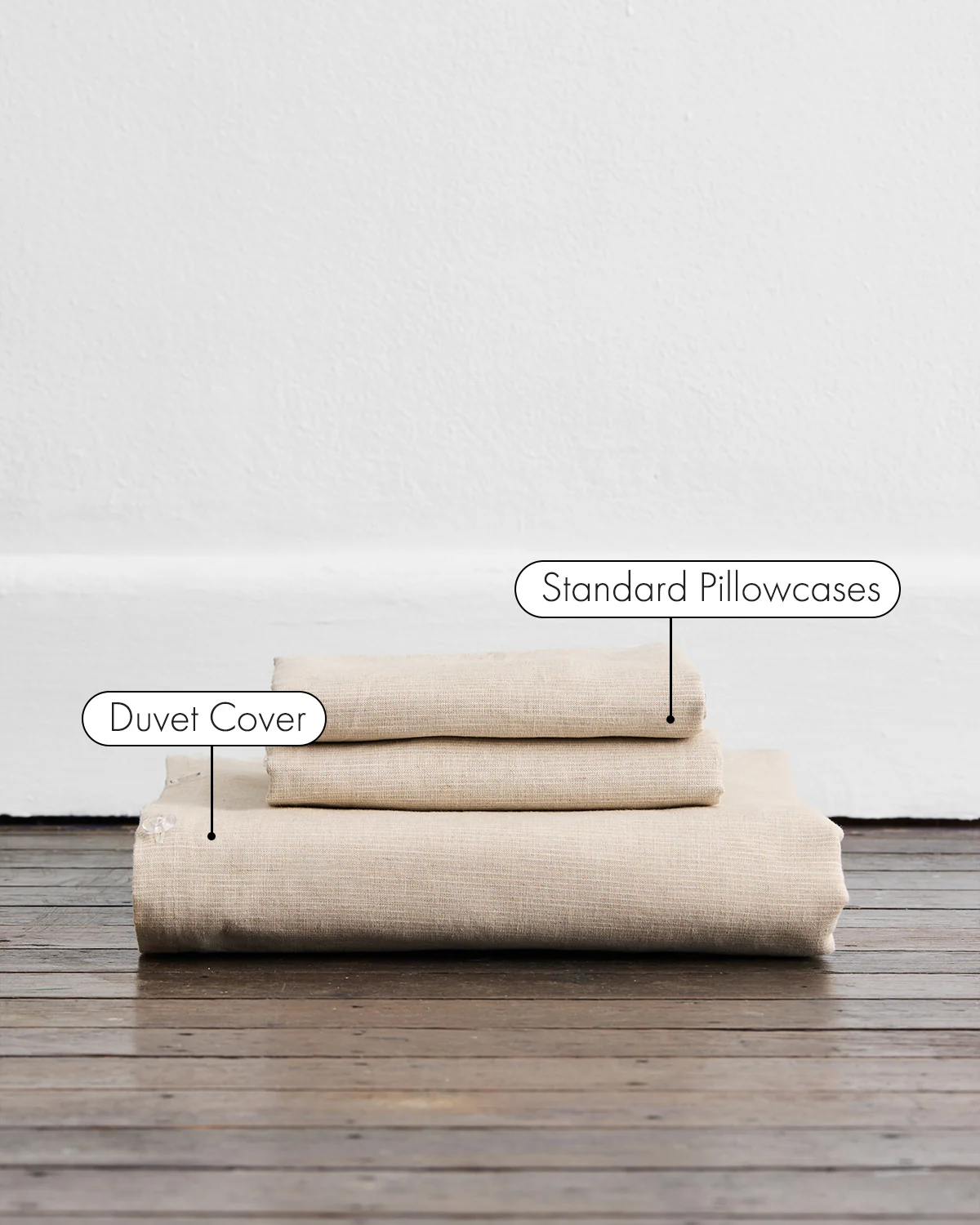 Oatmeal & White Stripe 100% French Flax Linen Duvet Cover Set - Image 2