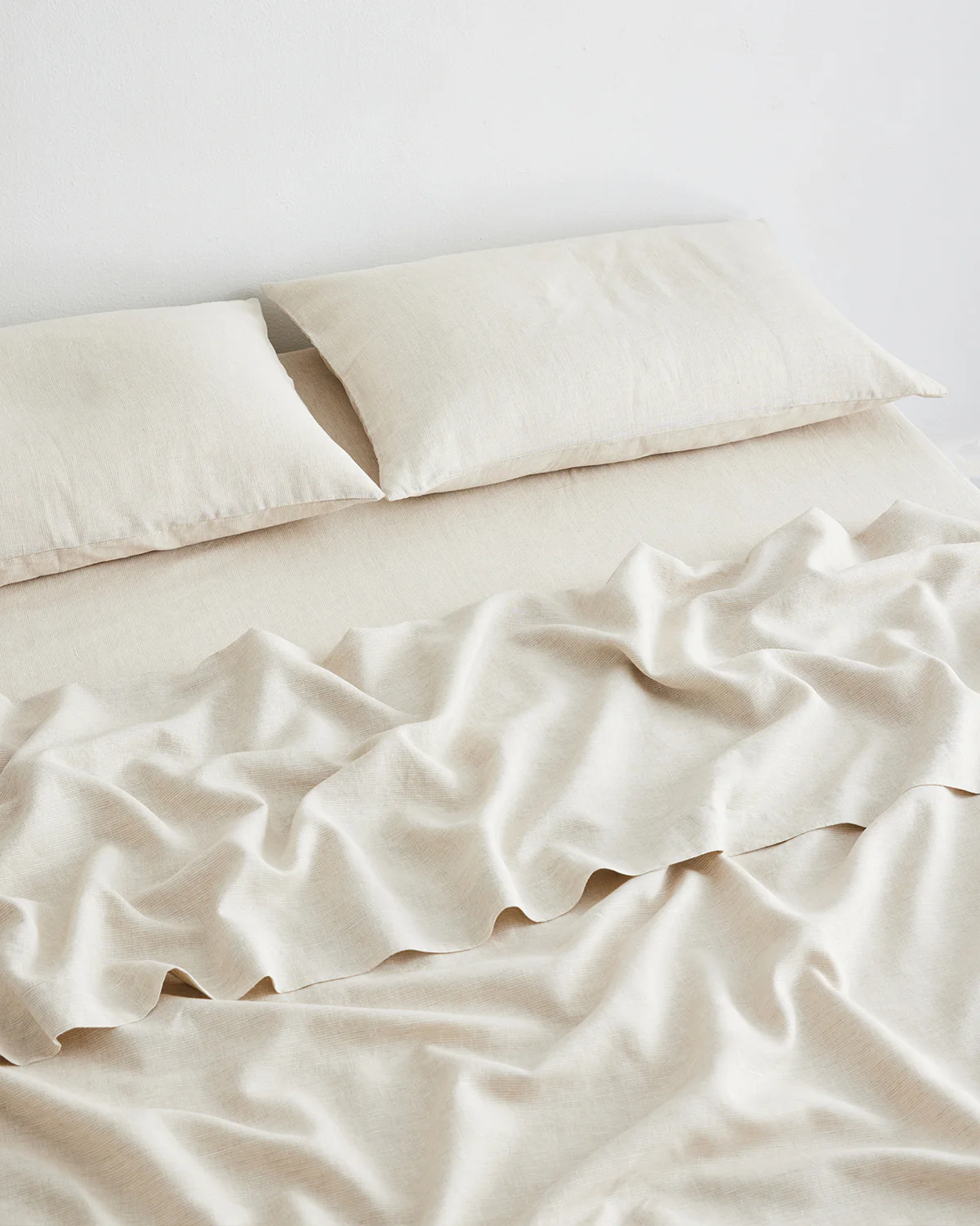 Oatmeal & White Stripe 100% French Flax Linen Flat Sheet - Image 2