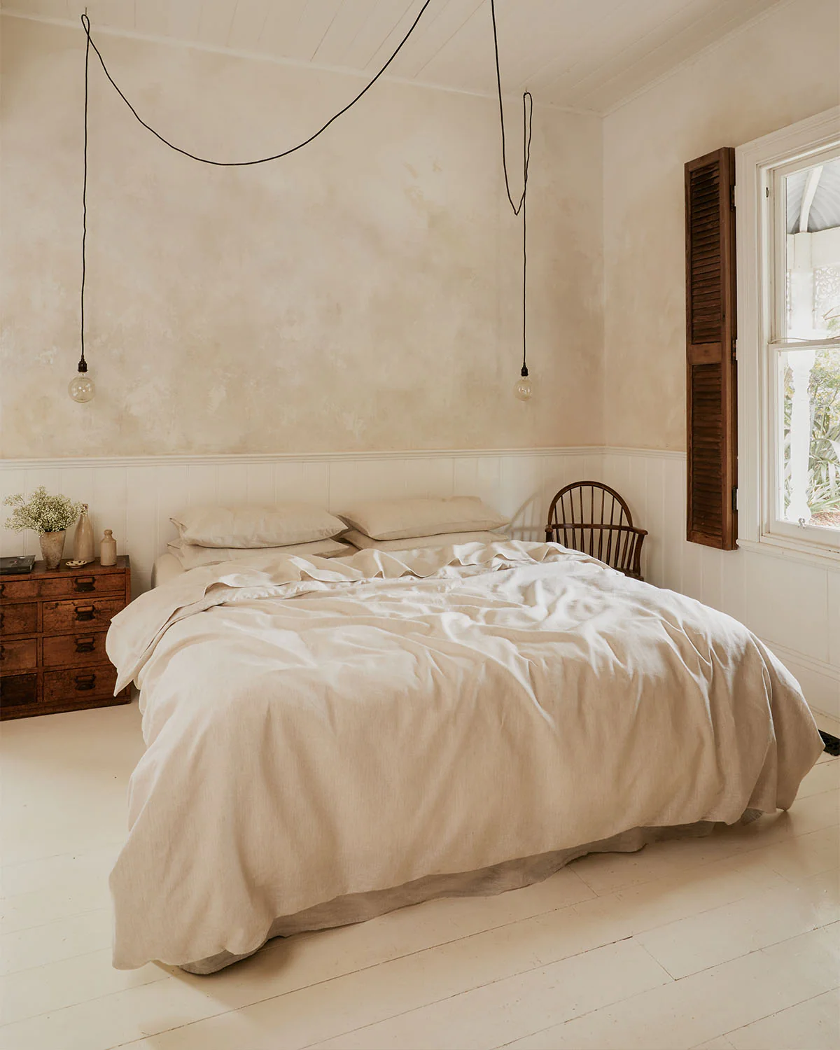 Oatmeal & White Stripe 100% French Flax Linen Flat Sheet - Image 5