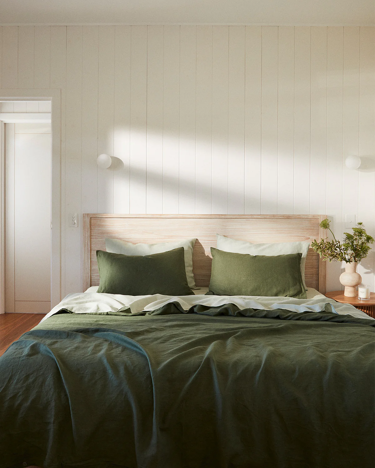 Olive 100% French Flax Linen Duvet Cover - Image 5