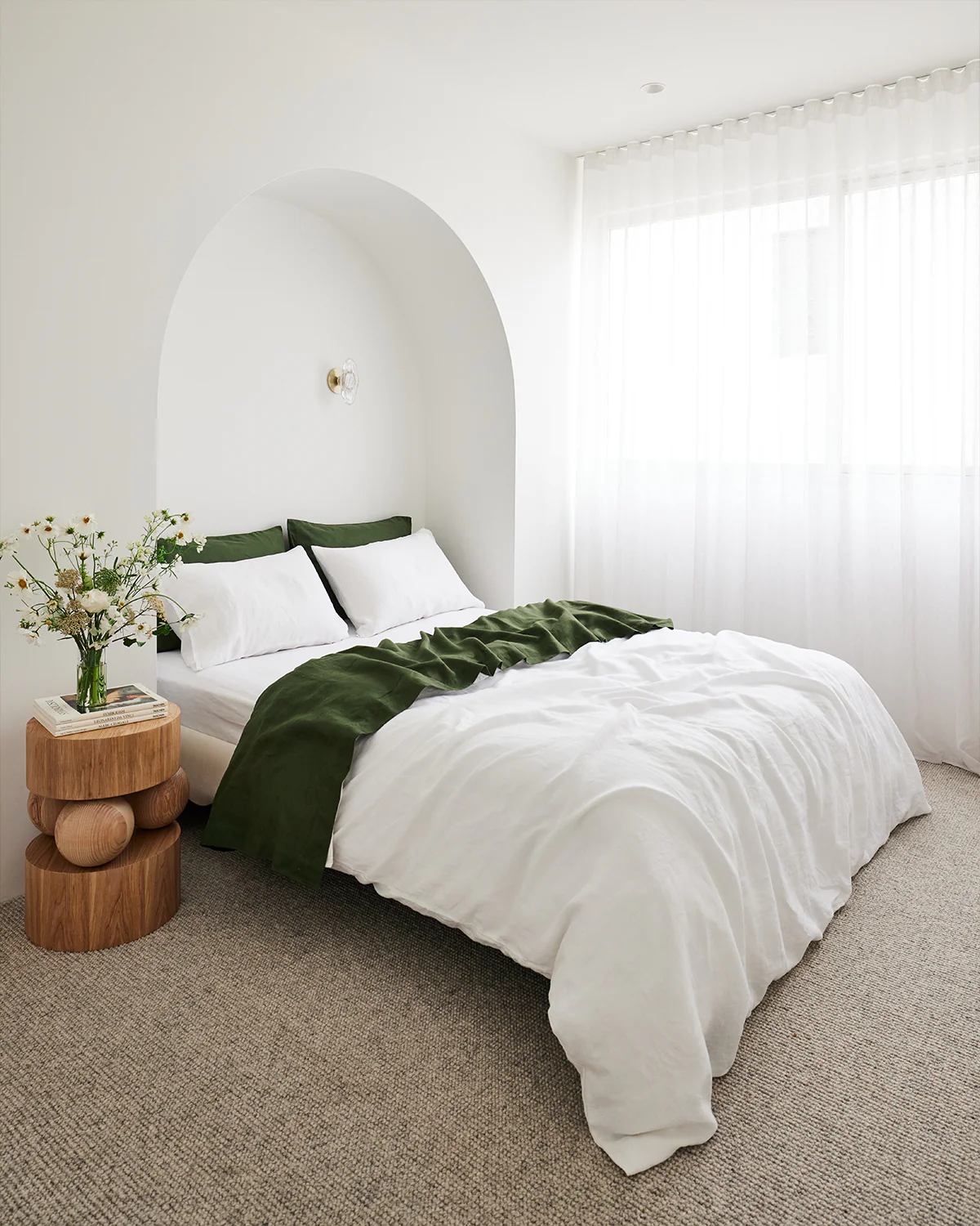 Olive 100% French Flax Linen Flat Sheet - Image 5