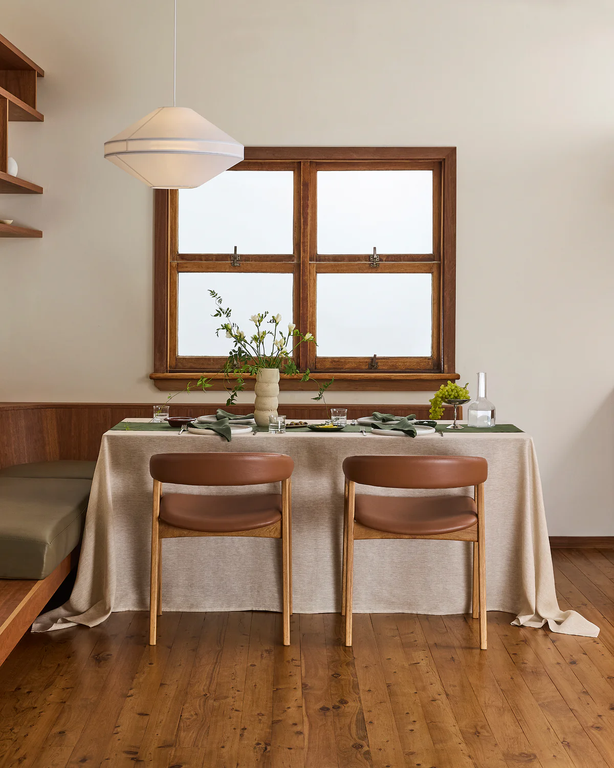 Olive 100% French Flax Linen Table Runner - Image 3