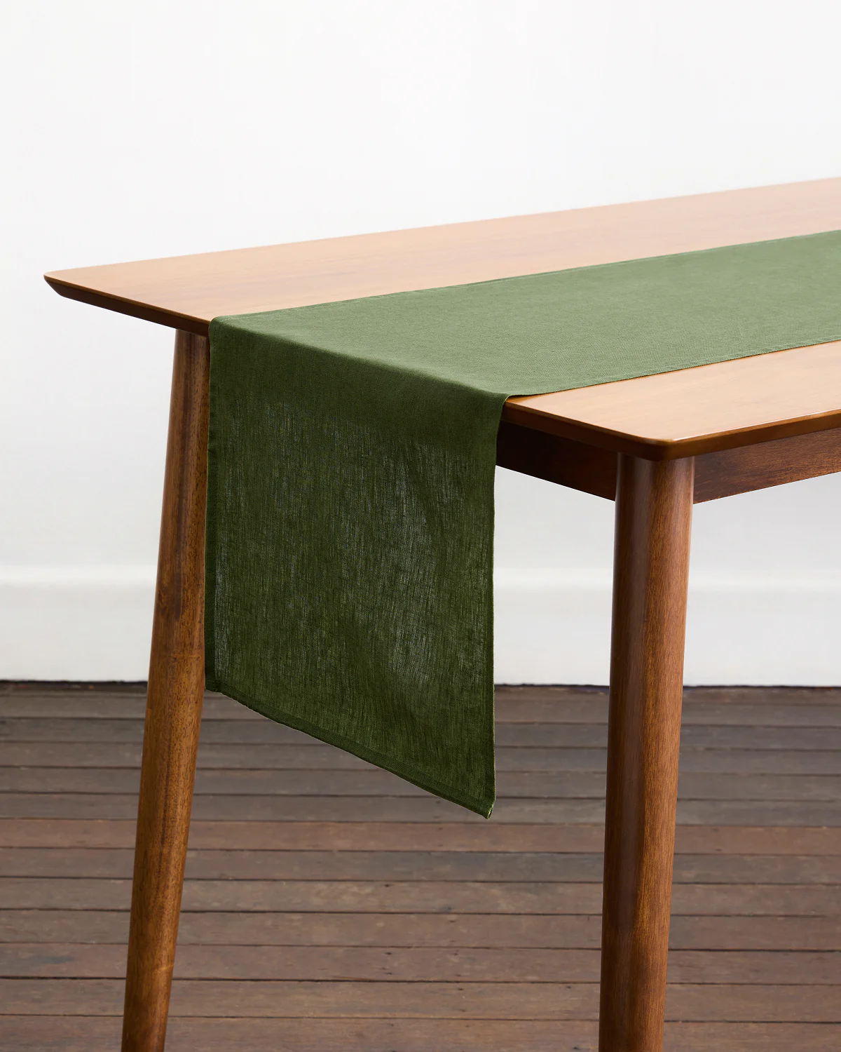 Olive 100% French Flax Linen Table Runner - Image 4