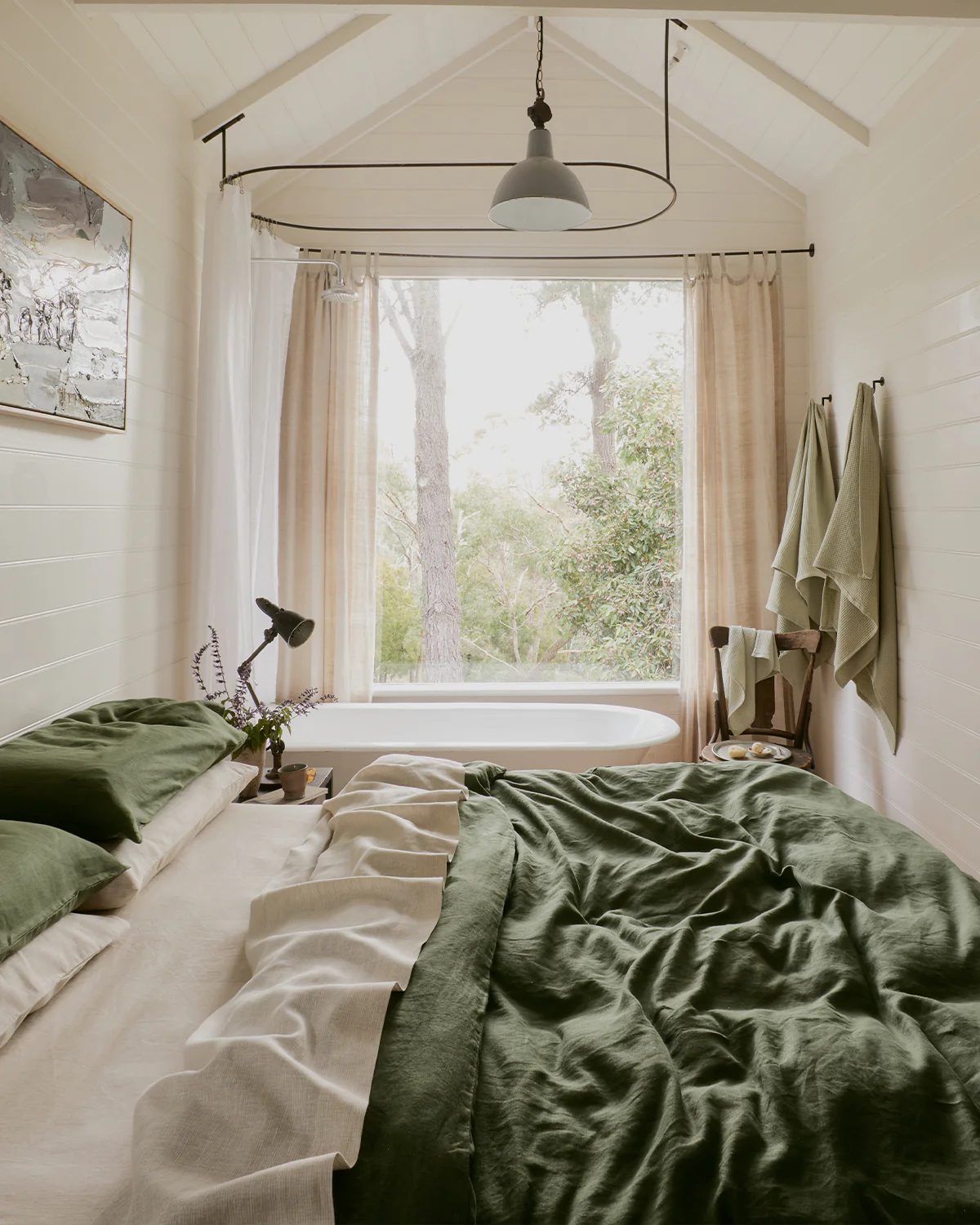 Olive 100% French Flax Linen Bedding Set - Image 5