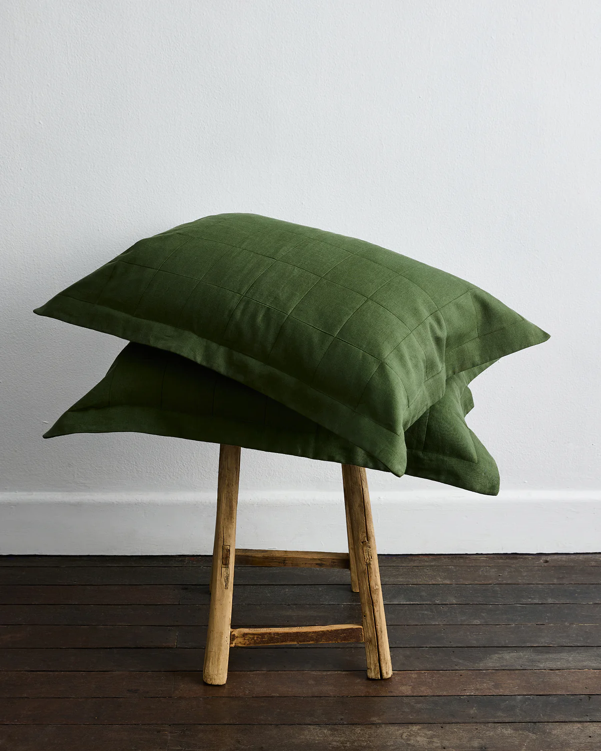 Olive Quilted Pillowcases (Set of Two)