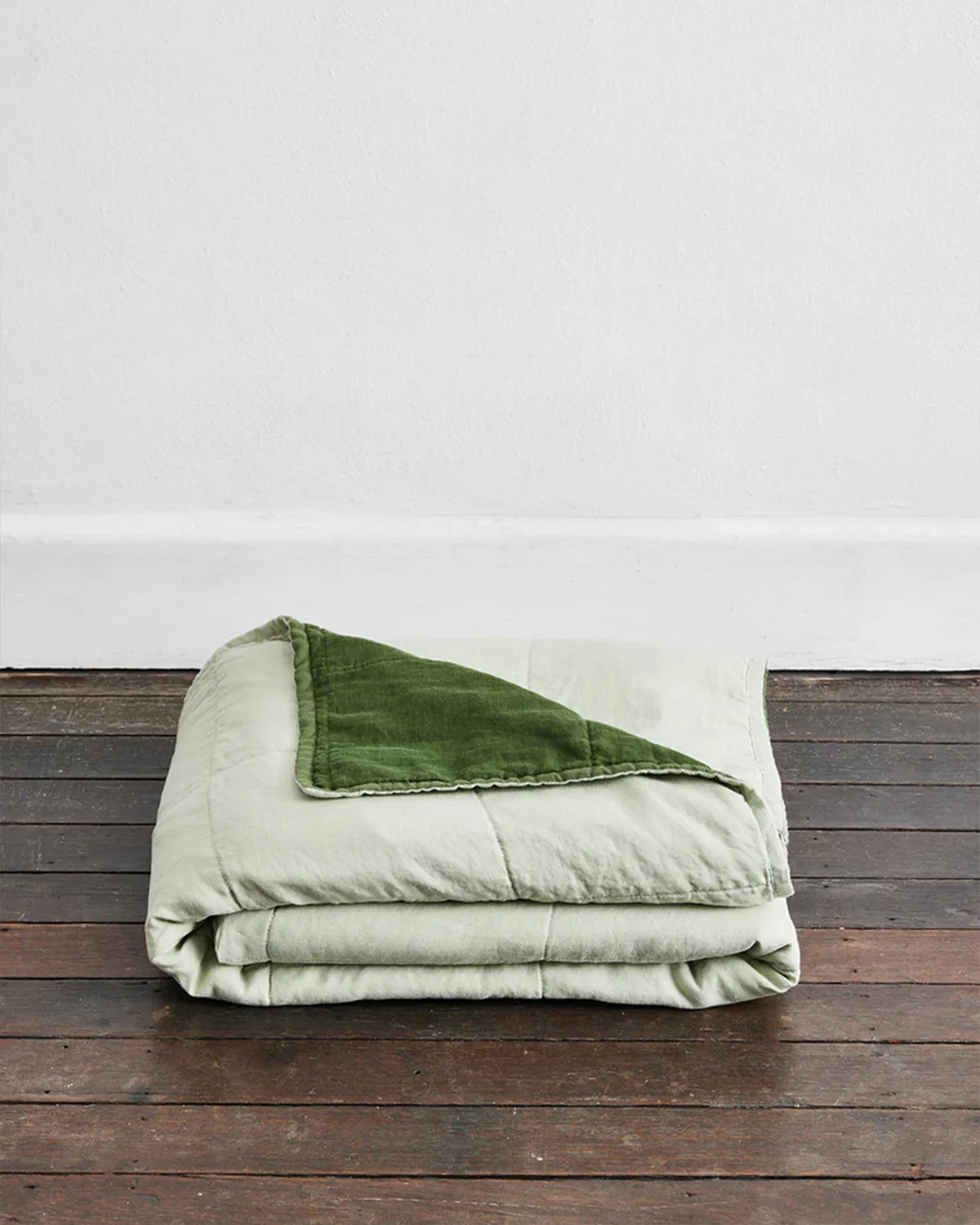 Olive & Oatmeal 100% French Flax Linen Quilt Bedding Bundle - Image 2