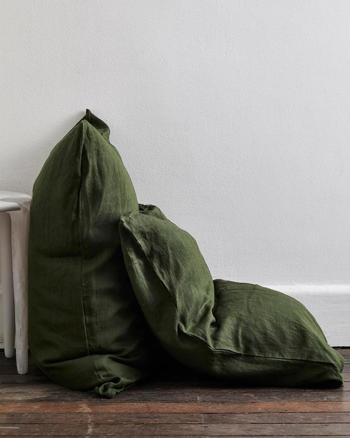 Olive & Oatmeal 100% French Flax Linen Quilt Bedding Bundle - Image 6