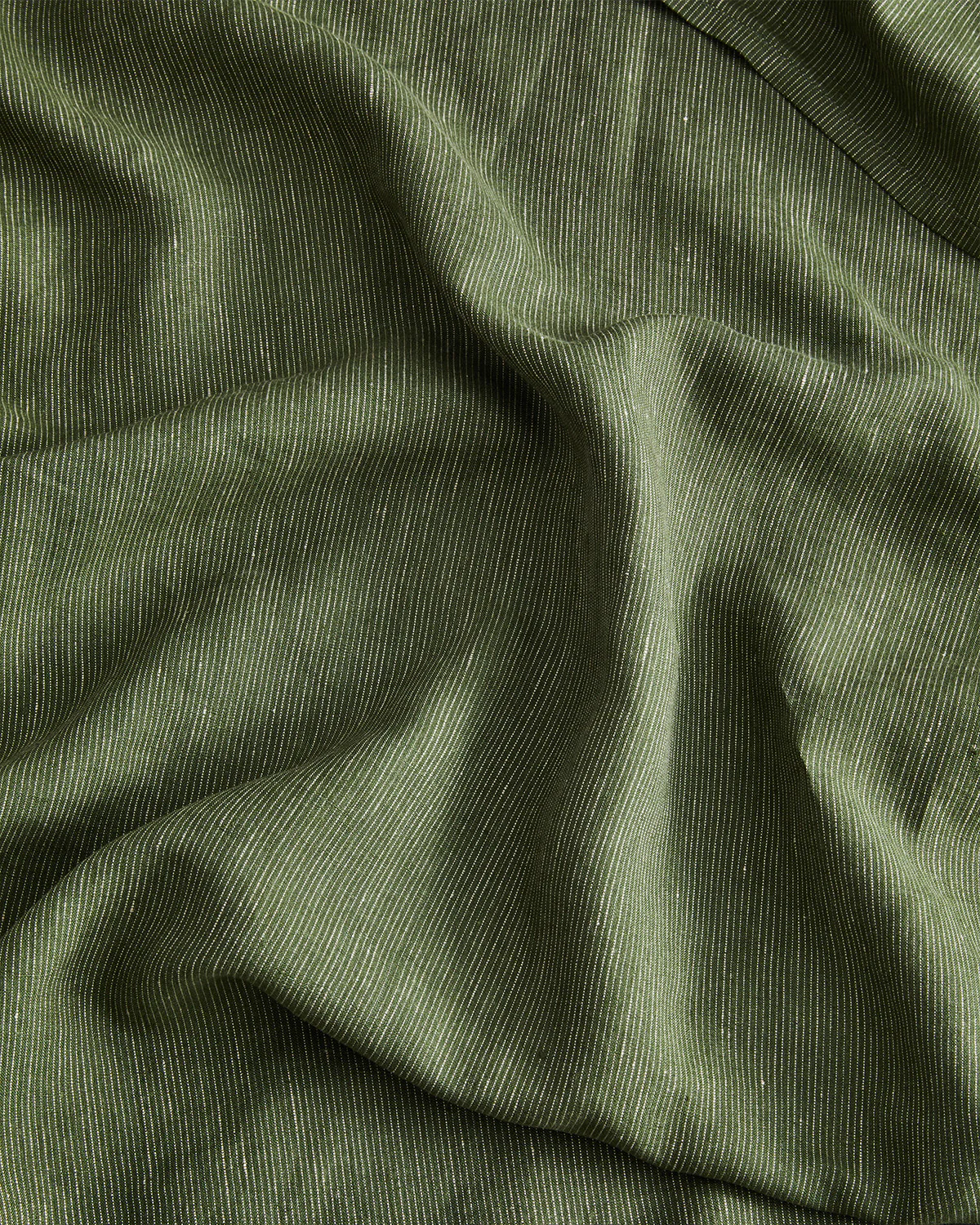 Olive Stripe 100% French Flax Linen Bedding Set - Image 3
