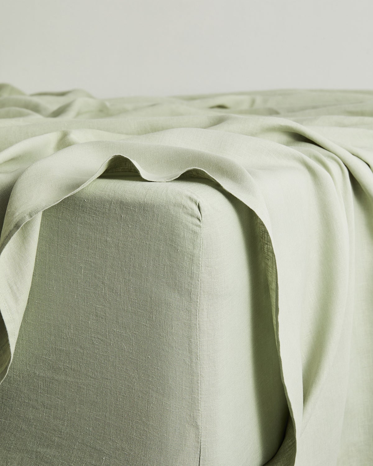 Olive Stripe & Sage 100% French Flax Linen Bedding Bundle - Image 4